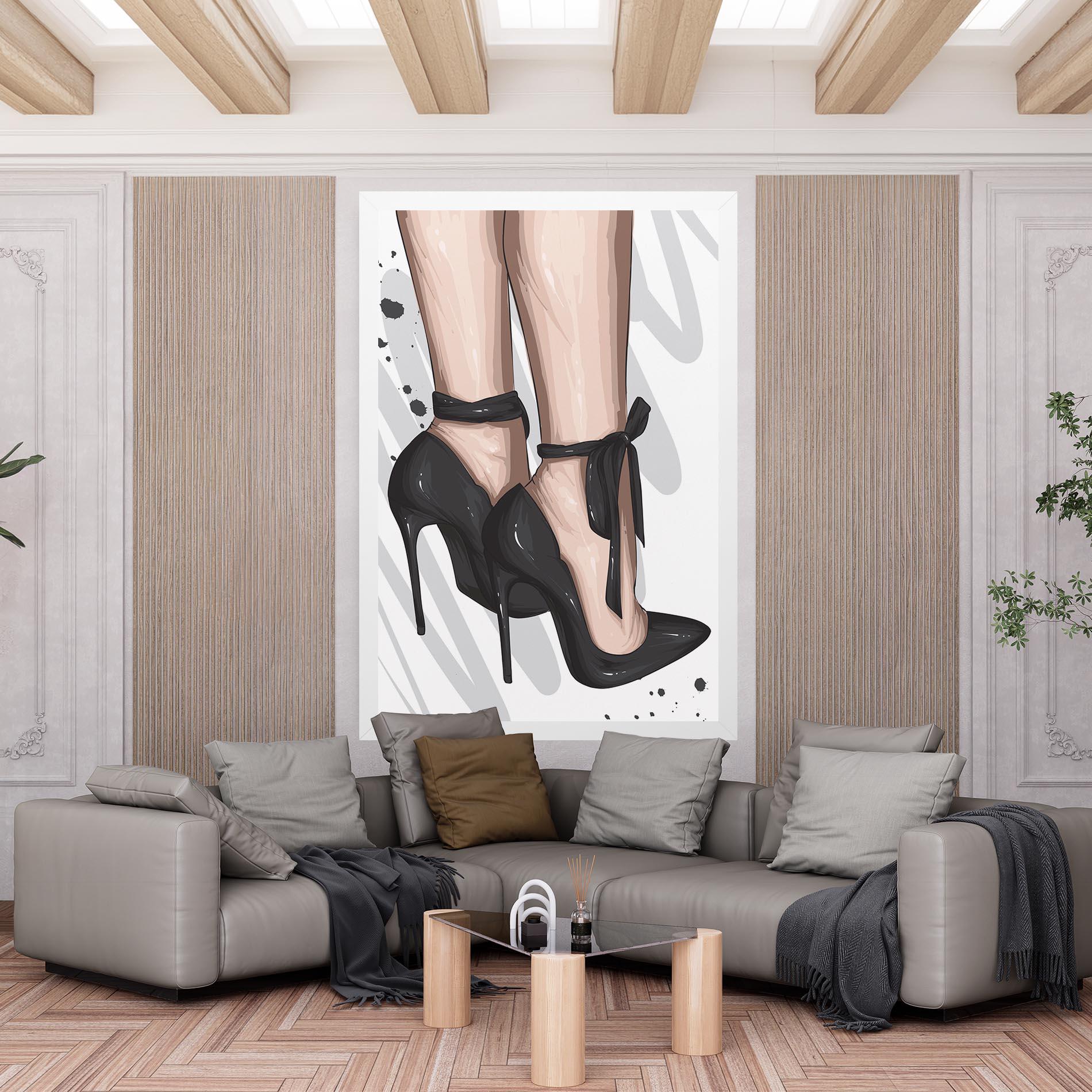 Leinwandbild Black Woman Shoes mockup 6