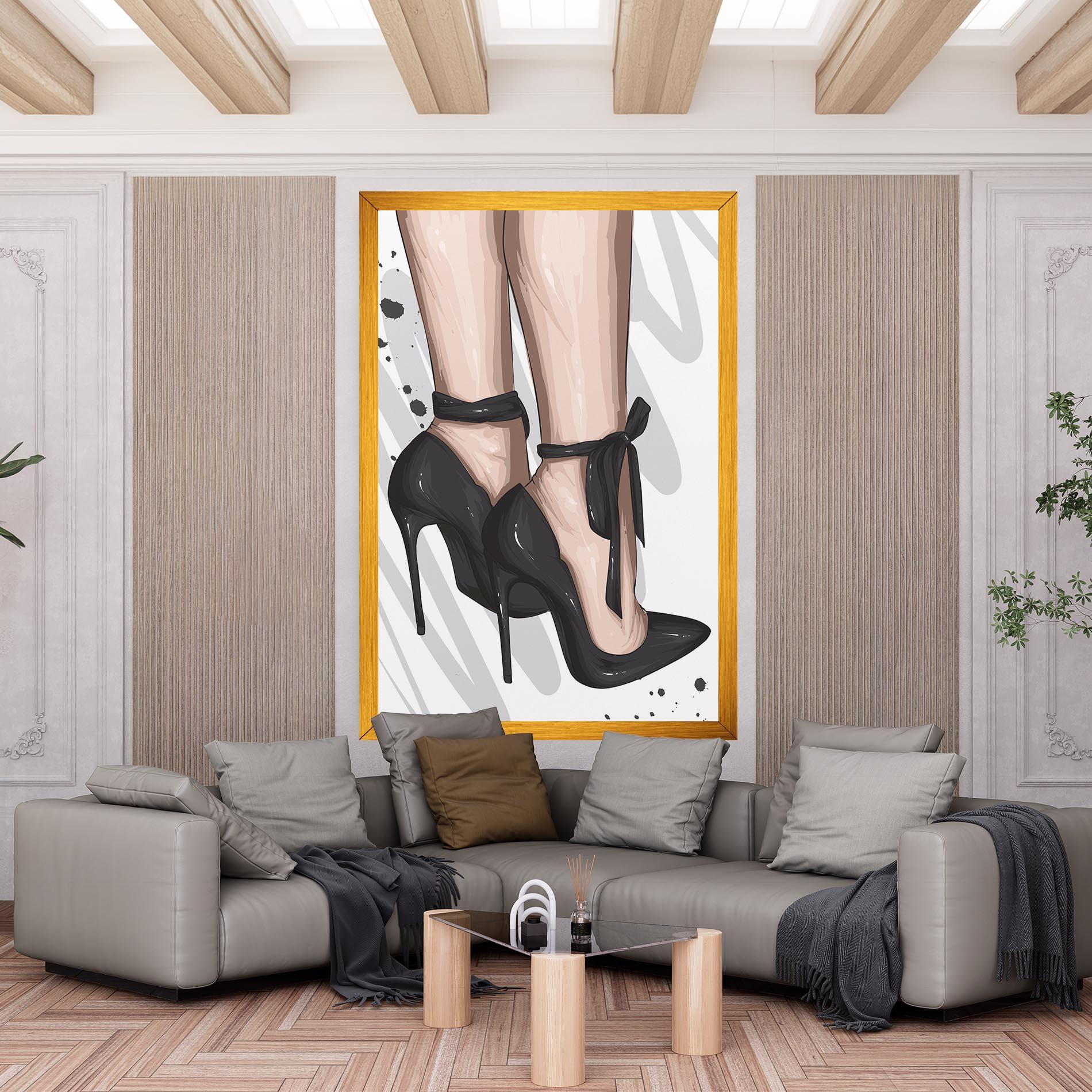 Leinwandbild Black Woman Shoes mockup 6