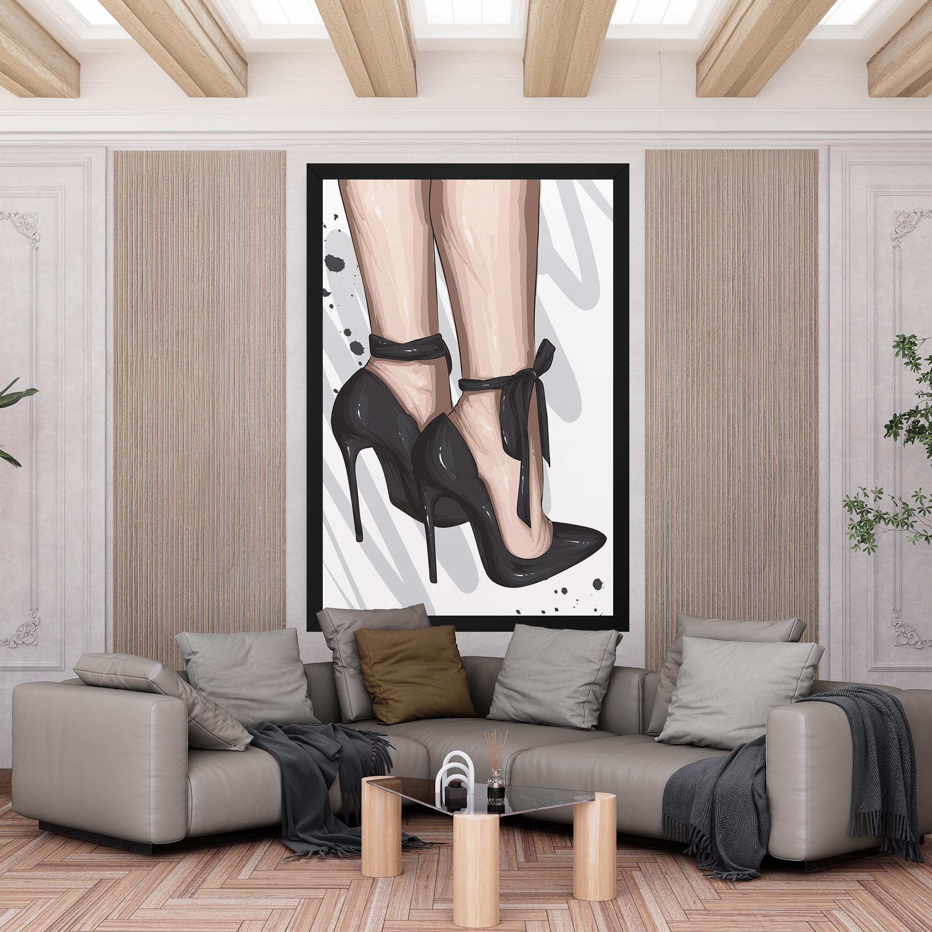 Leinwandbild Black Woman Shoes mockup 6