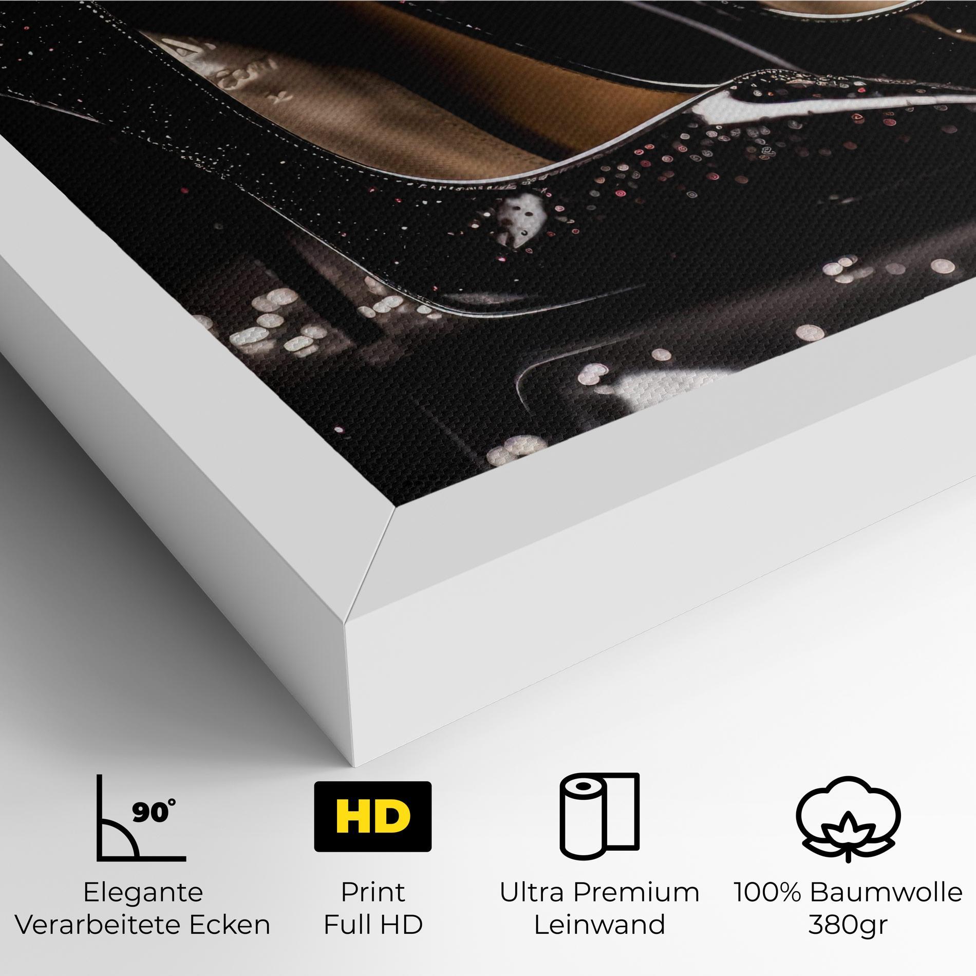 Leinwandbild Black Leather Shoe mockup 4