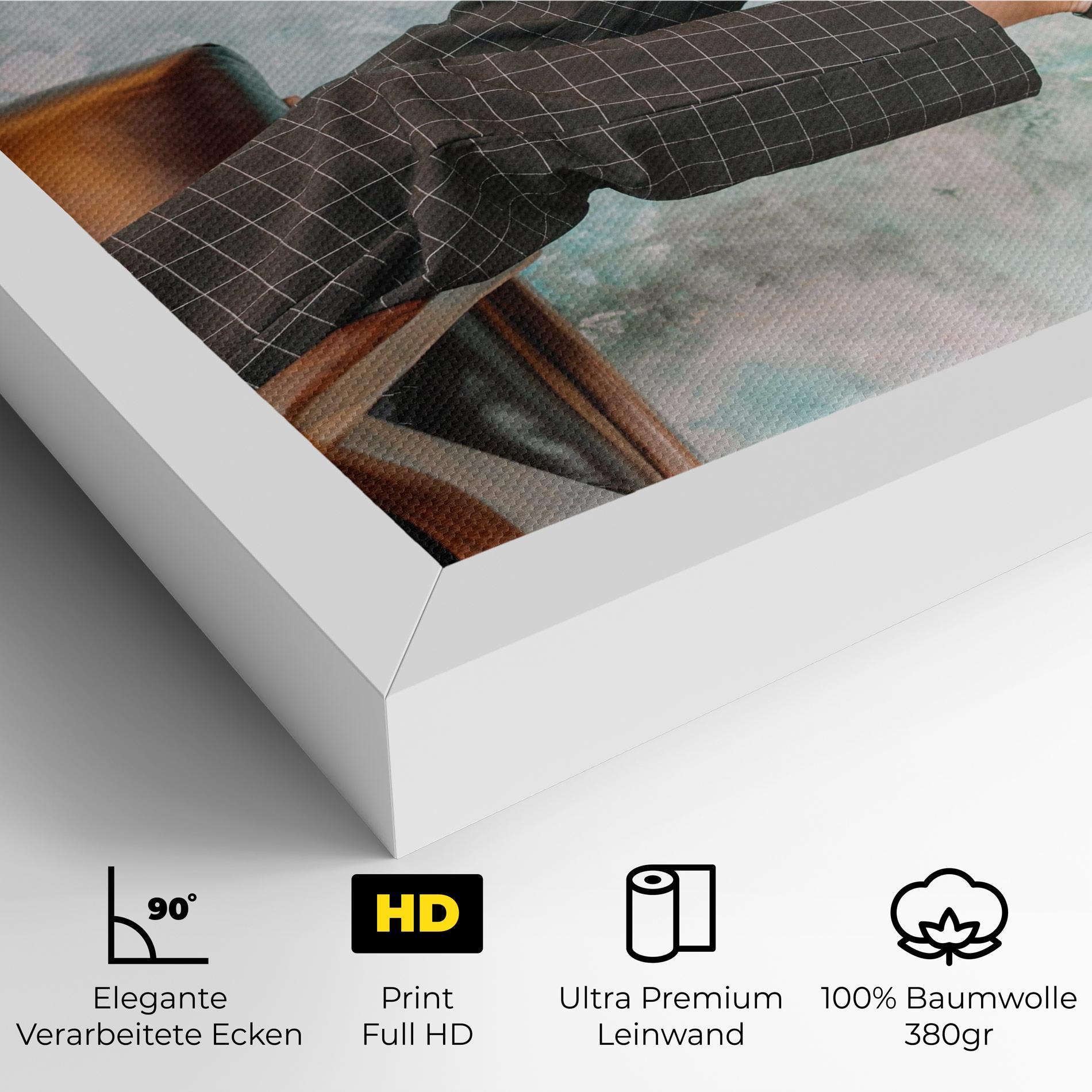 Leinwandbild Black Shoes On Chair mockup 4