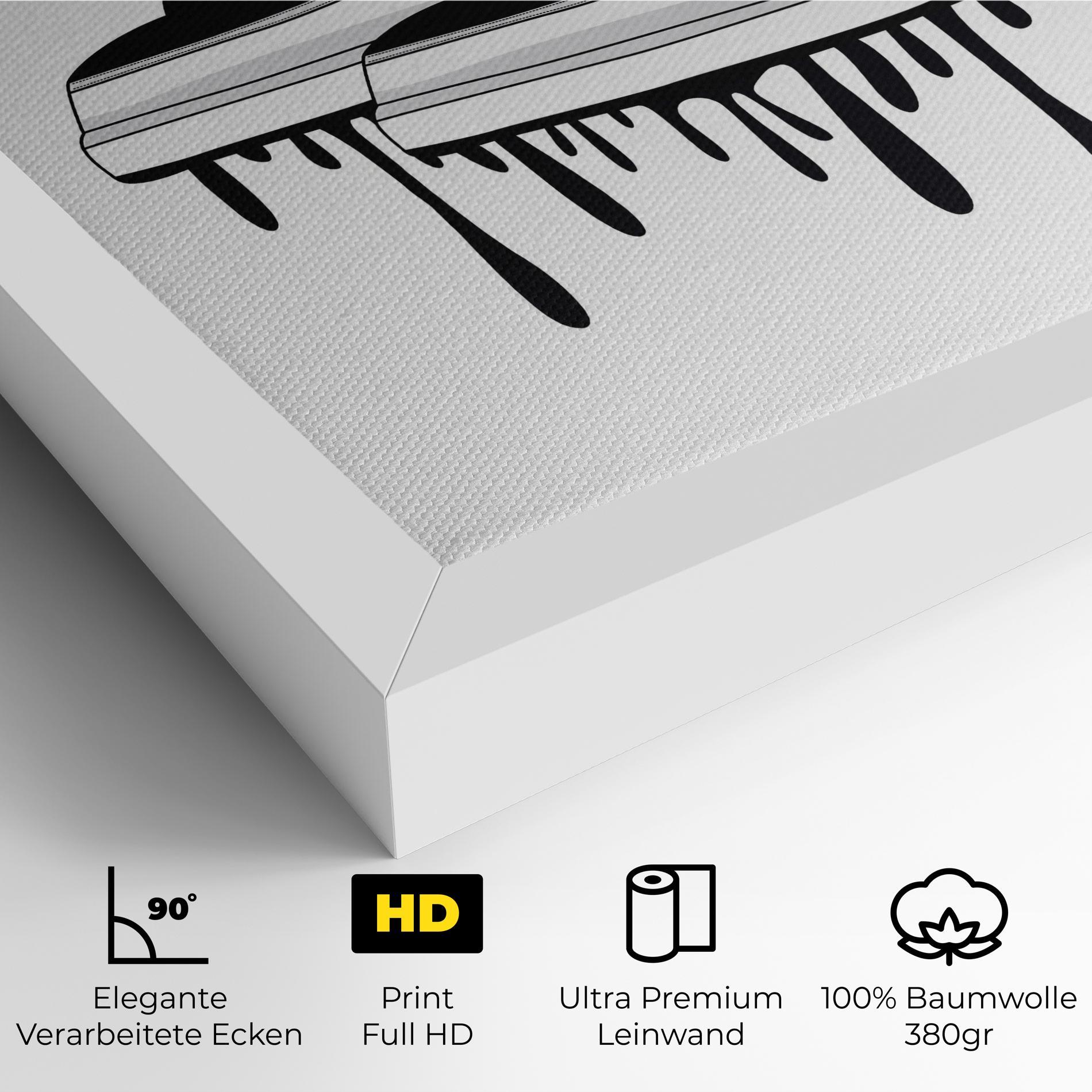 Leinwandbild Black White Shoes mockup 4
