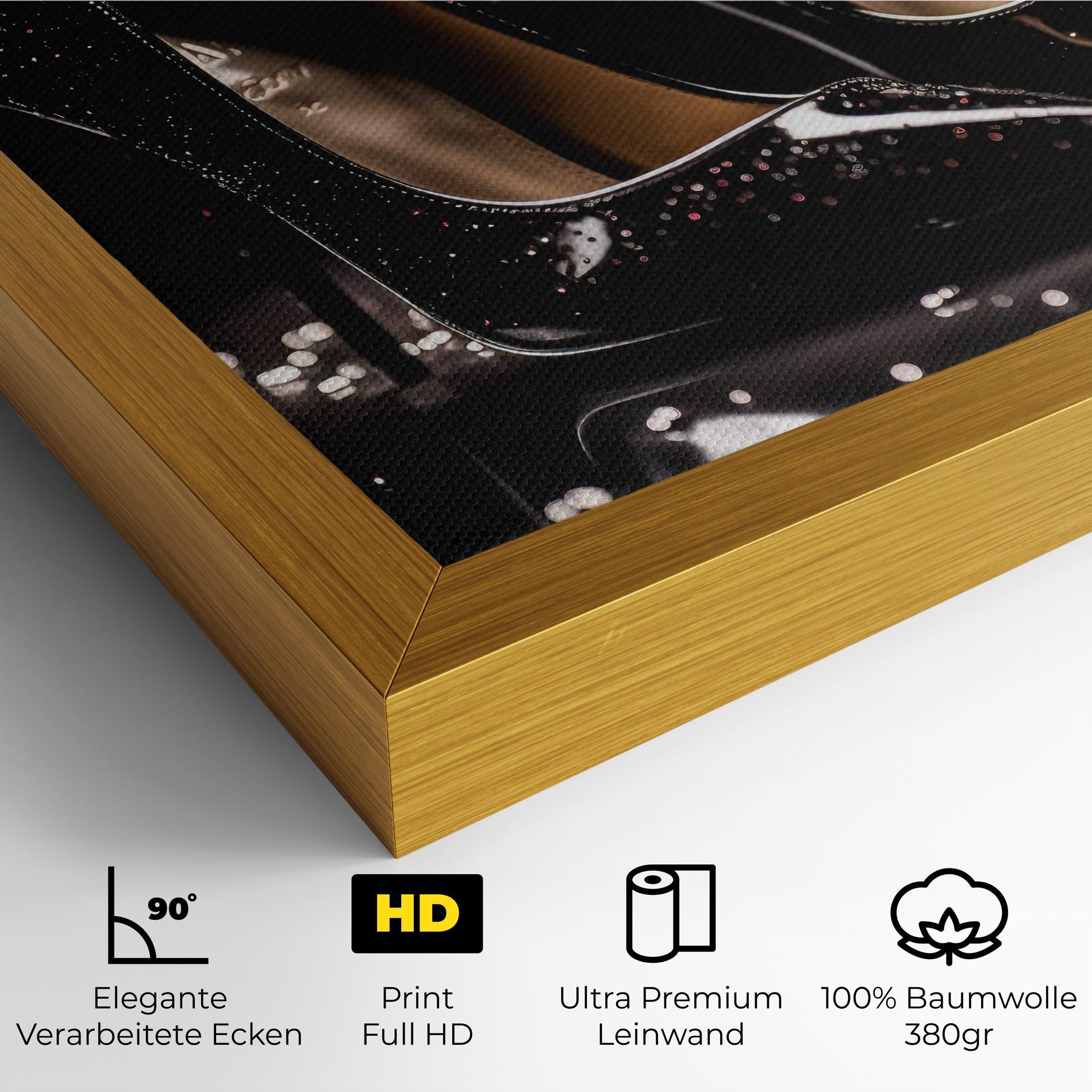 Leinwandbild Black Leather Shoe mockup 4