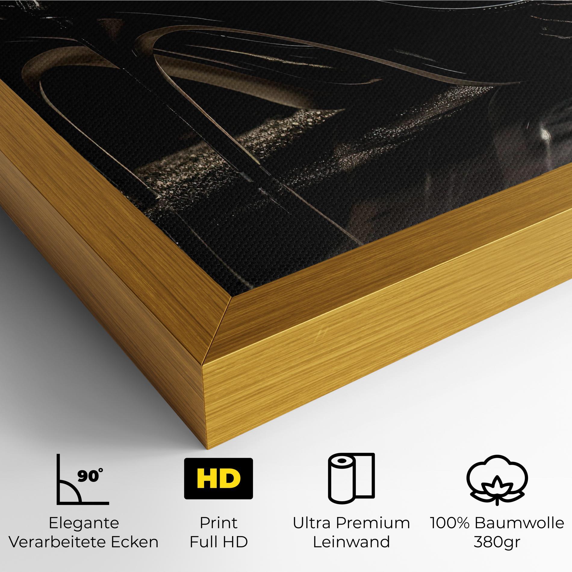 Leinwandbild Black Leather Shoes mockup 4