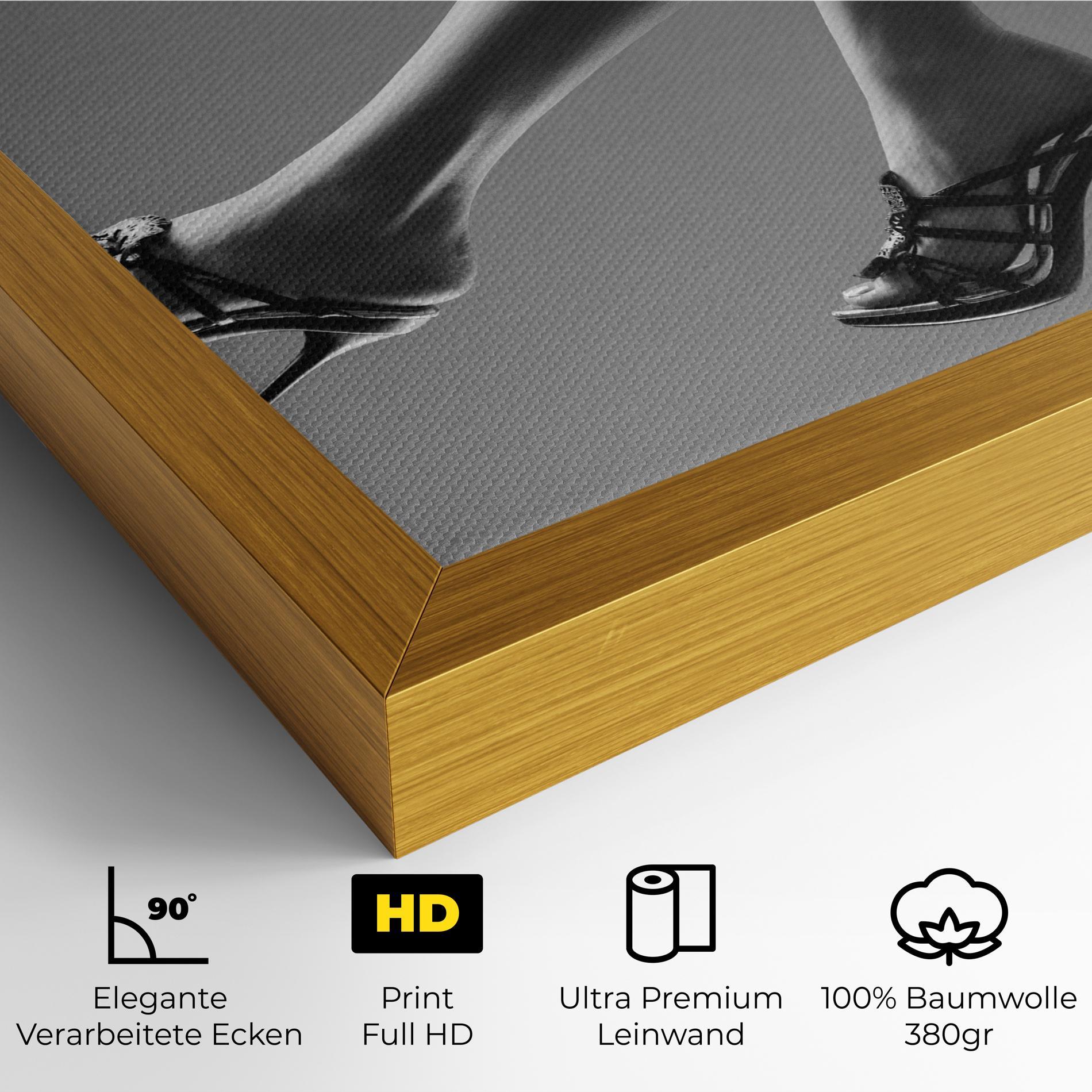 Leinwandbild Black Shoes On Grey mockup 4