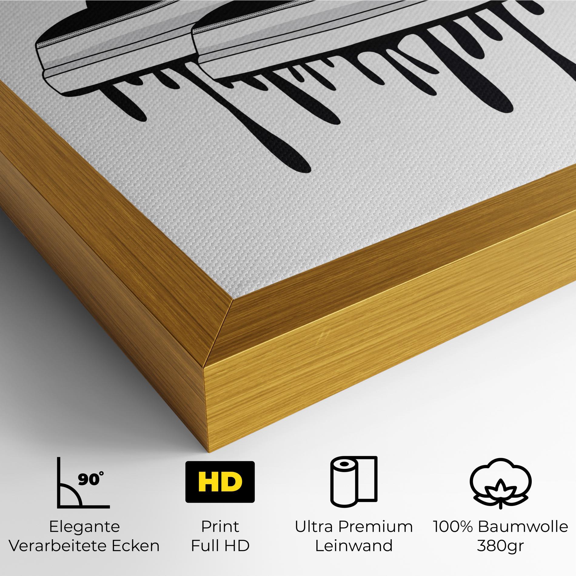 Leinwandbild Black White Shoes mockup 4