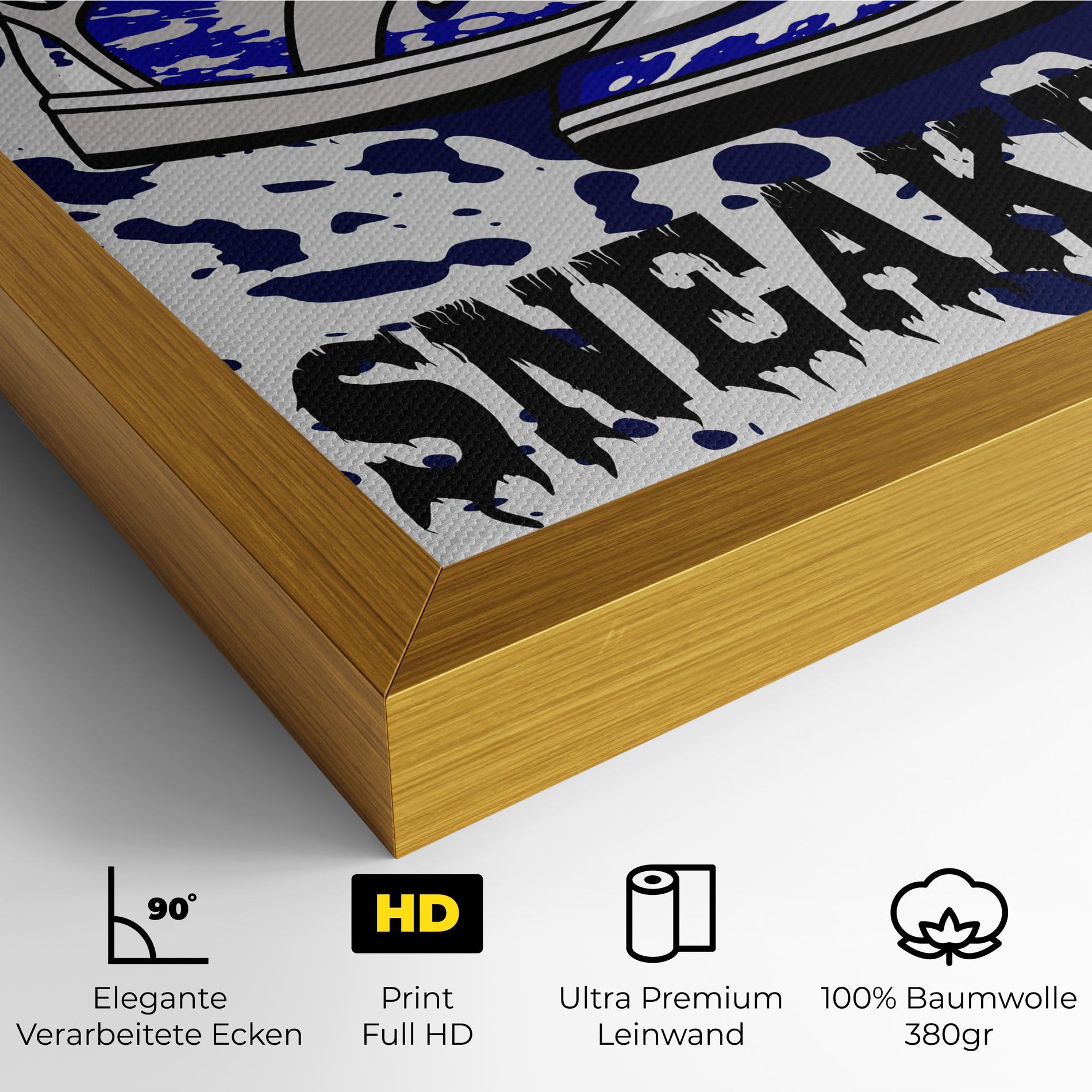 Leinwandbild Dark Blue Sneakers mockup 4