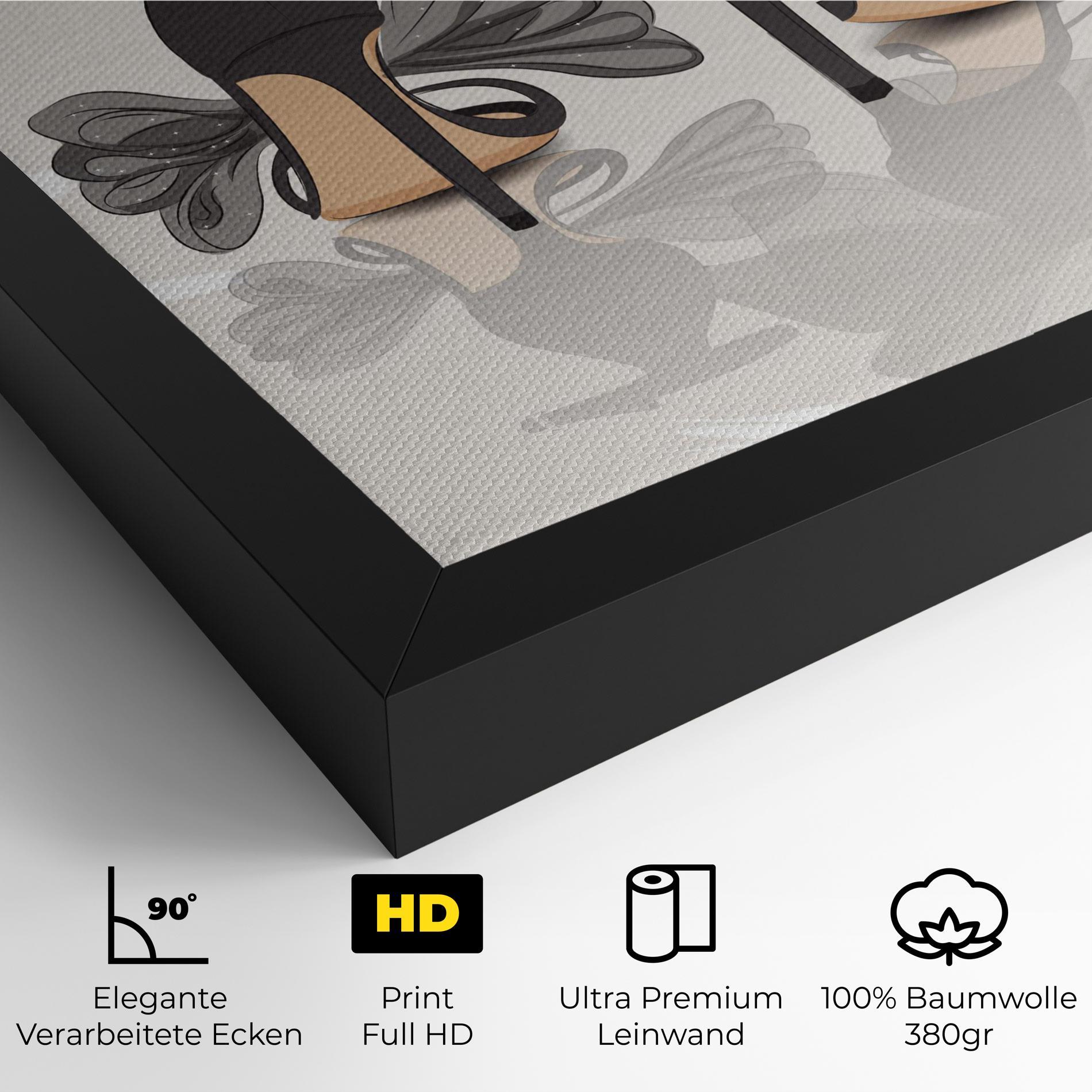 Leinwandbild Black Bow Heels mockup 4