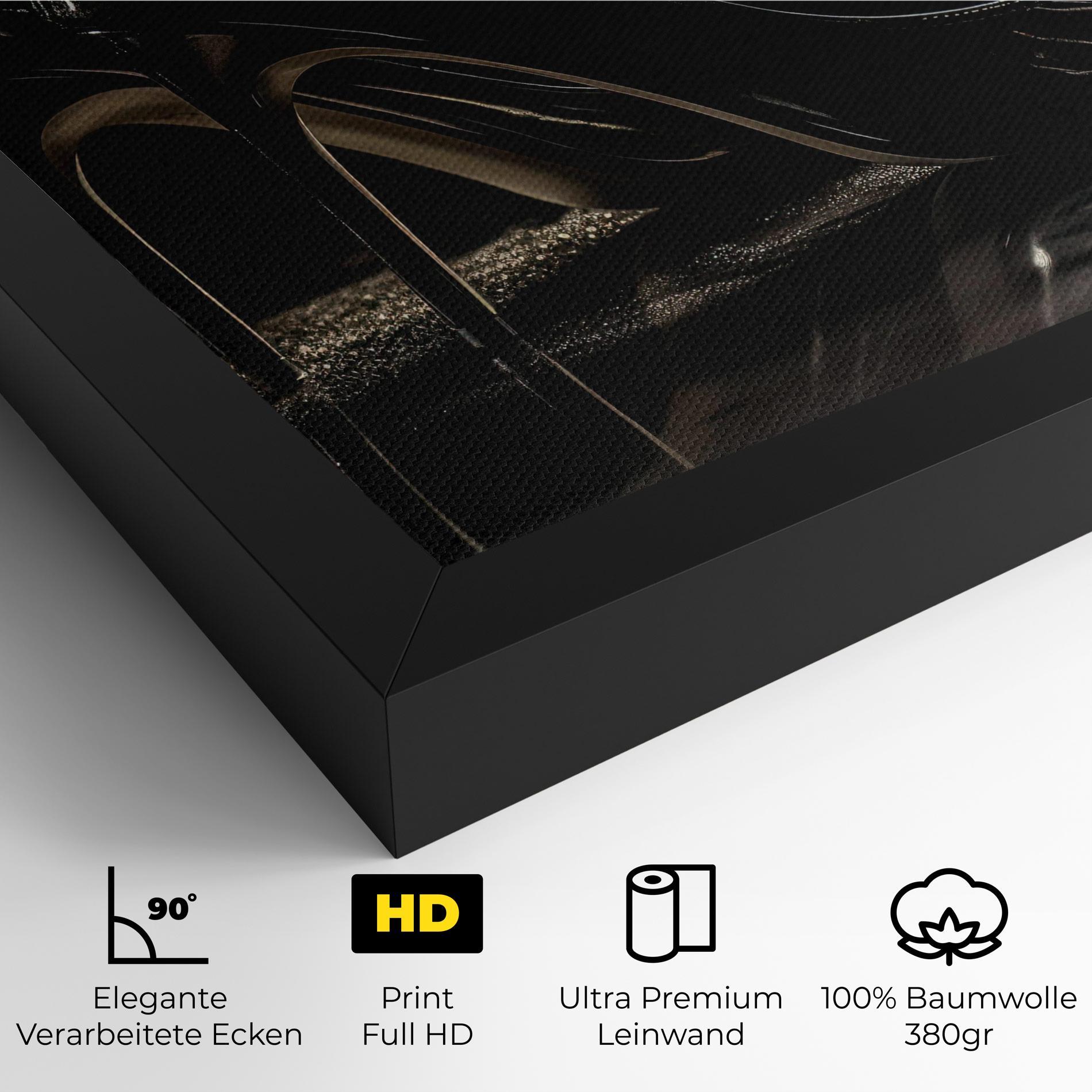 Leinwandbild Black Leather Shoes mockup 4