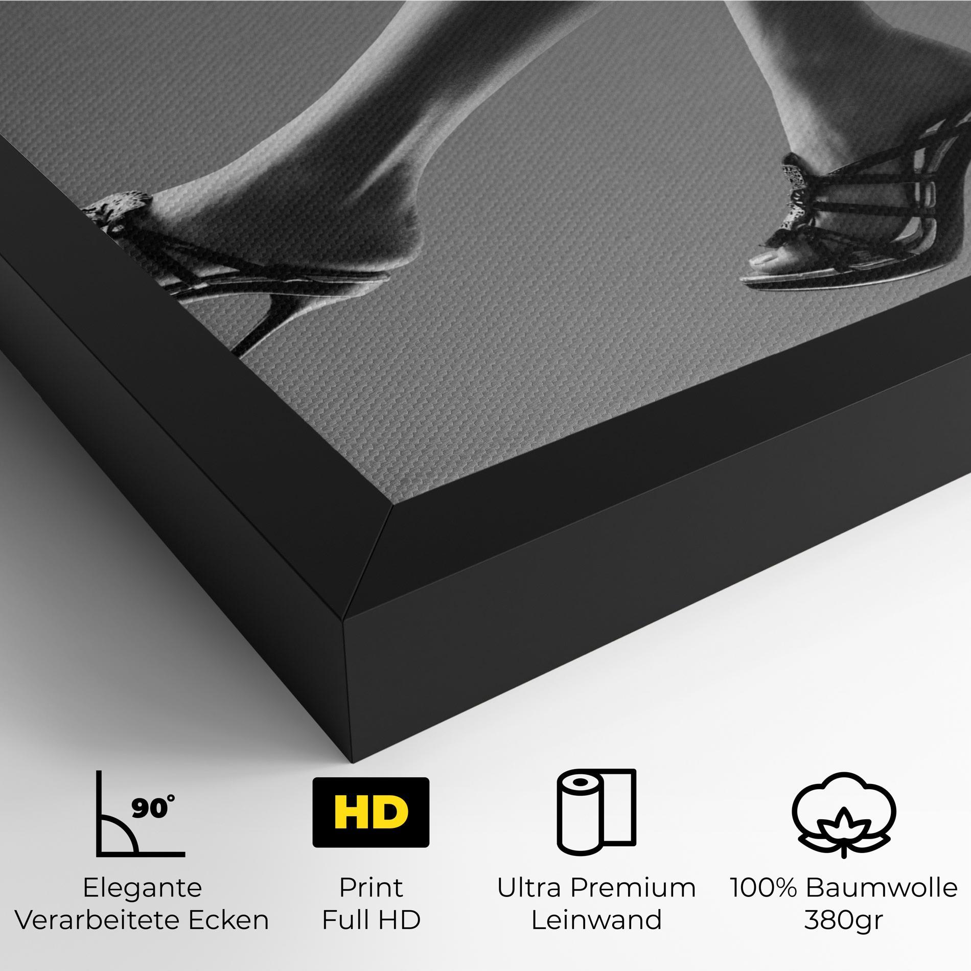 Leinwandbild Black Shoes On Grey mockup 4