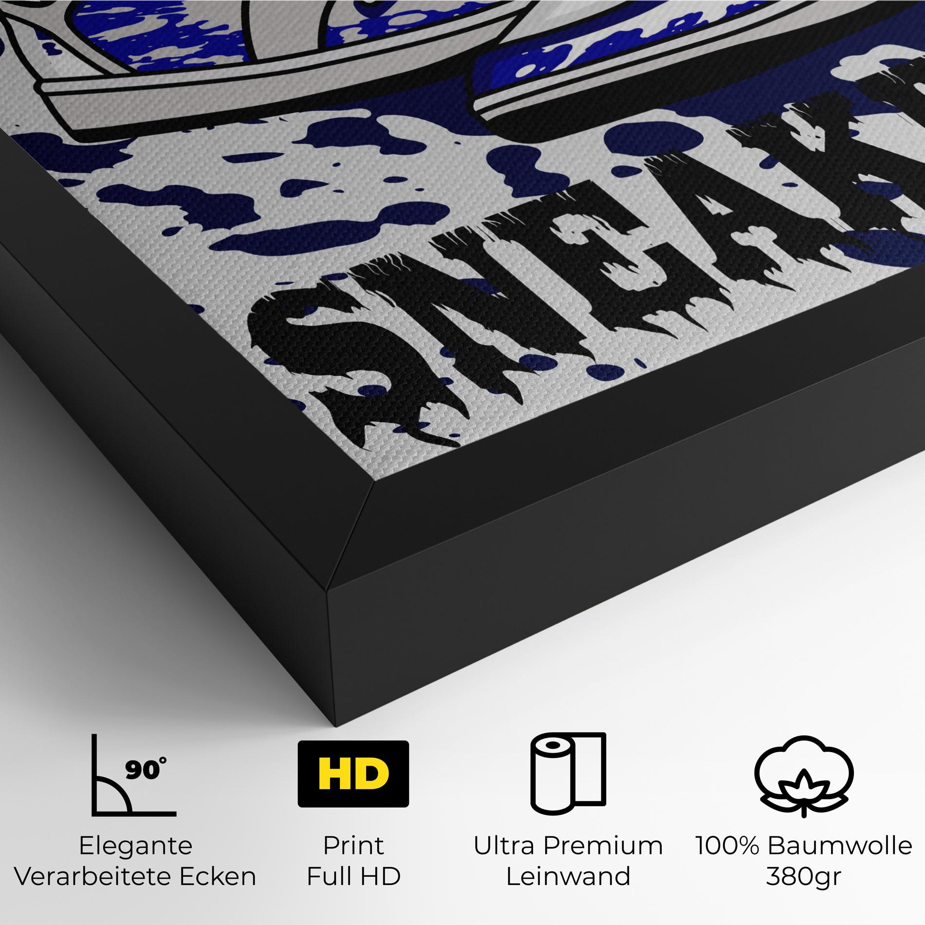 Leinwandbild Dark Blue Sneakers mockup 4