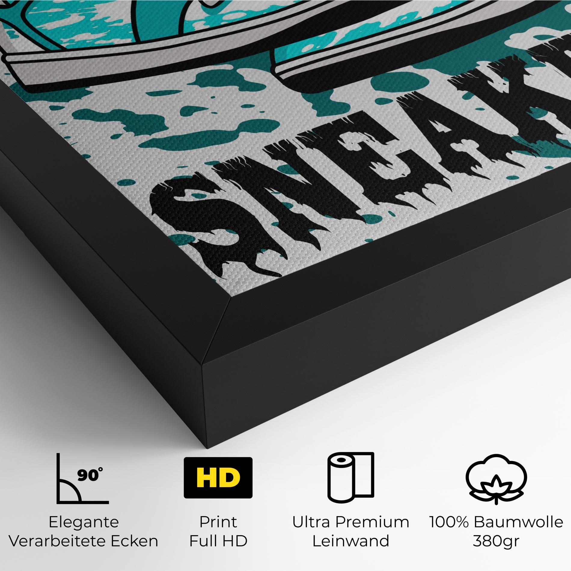 Leinwandbild Light Blue Sneakers mockup 4