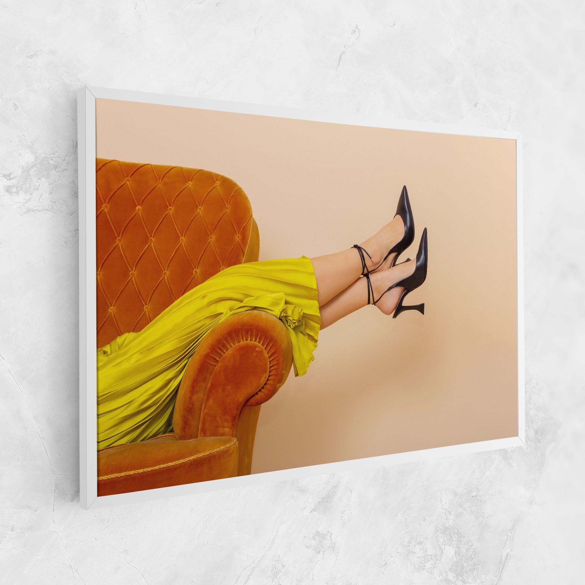 Leinwandbild Black Heals On Cream mockup 1