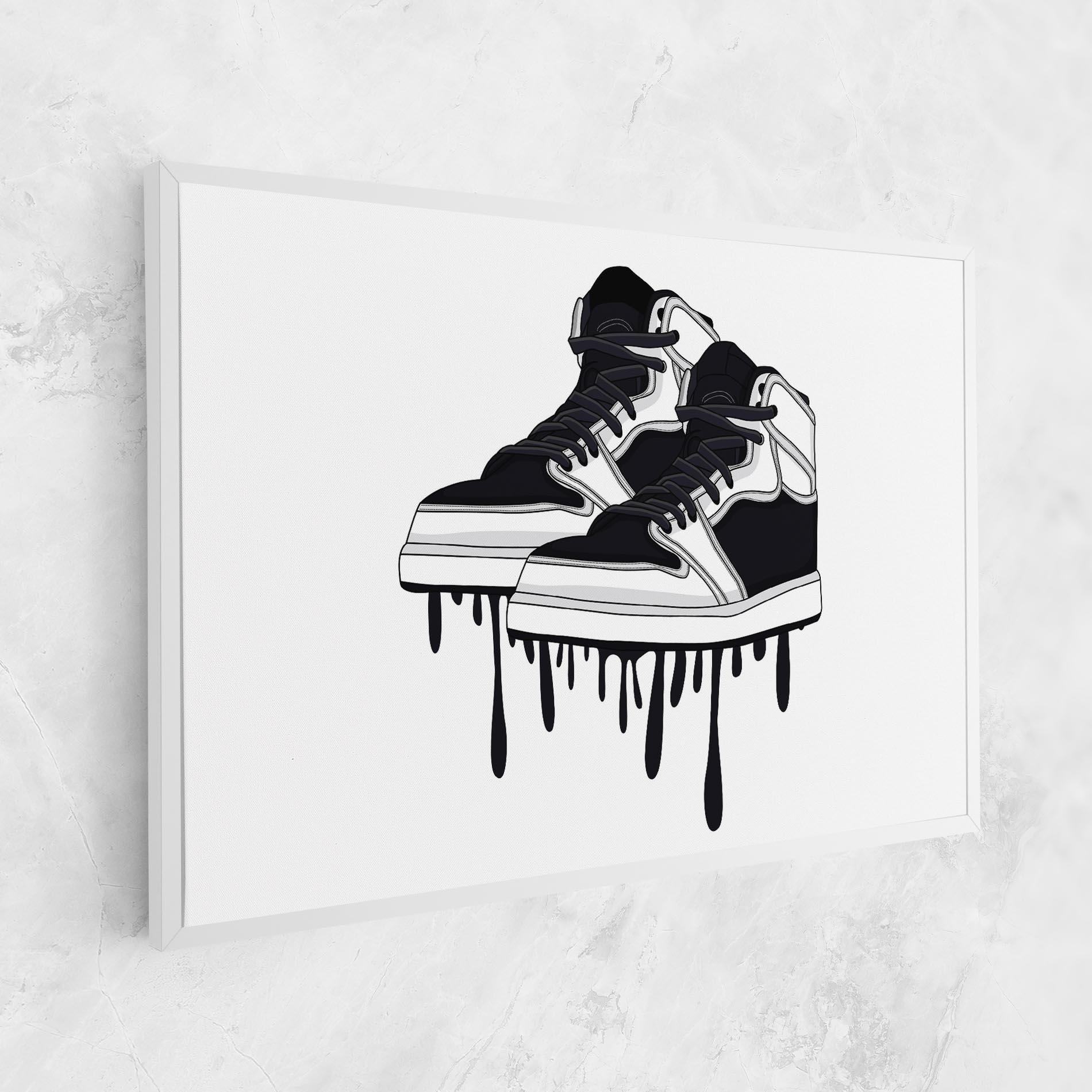 Leinwandbild Black White Shoes mockup 1