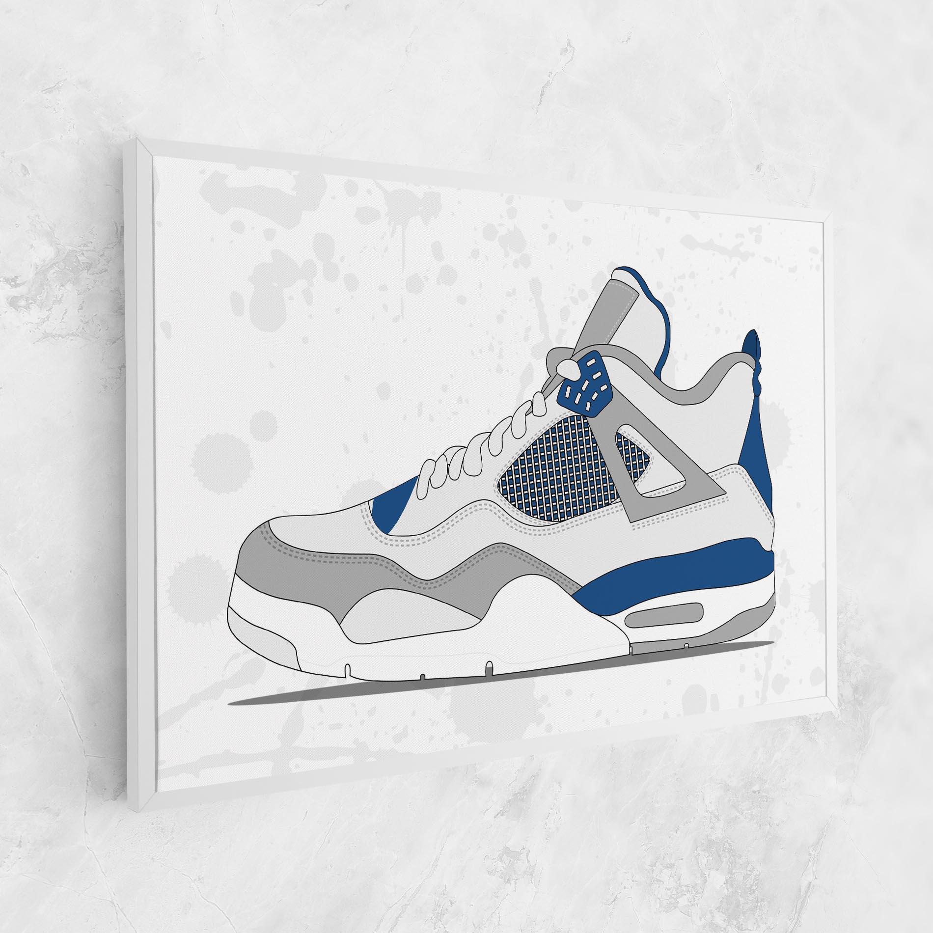 Leinwandbild Blue Grey Sneakers mockup 1