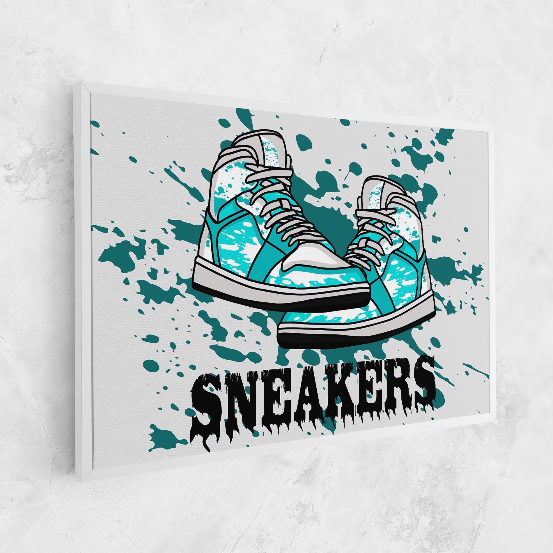 Leinwandbild Light Blue Sneakers mockup 1