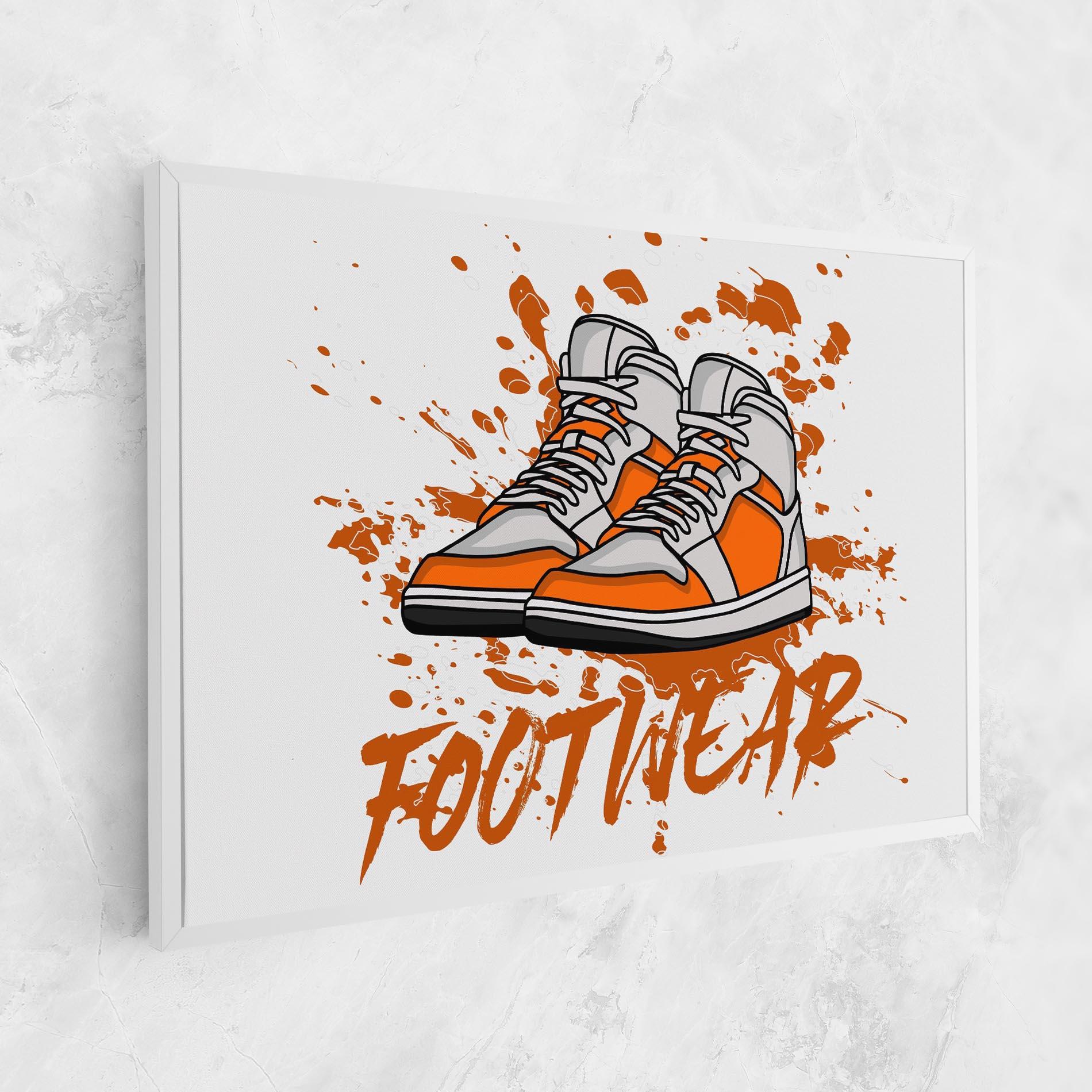 Leinwandbild Orange Footwear mockup 1