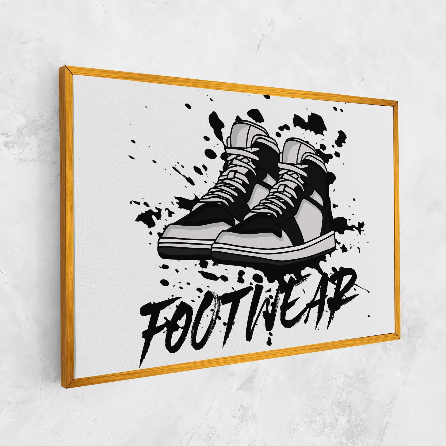 Leinwandbild Black Footwear mockup 1