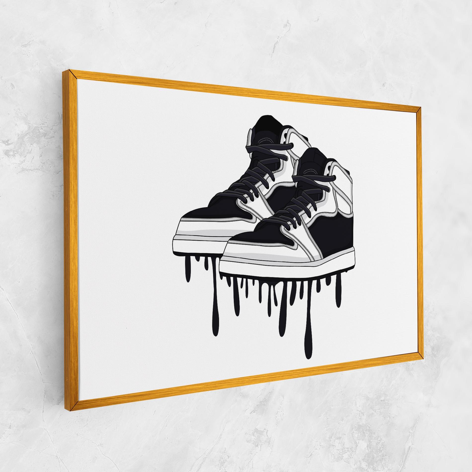 Leinwandbild Black White Shoes mockup 1