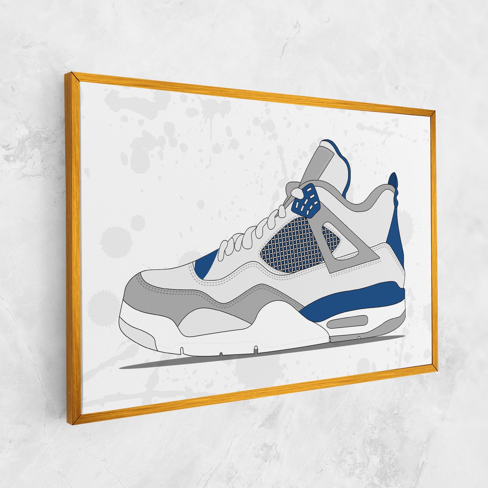 Leinwandbild Blue Grey Sneakers mockup 1