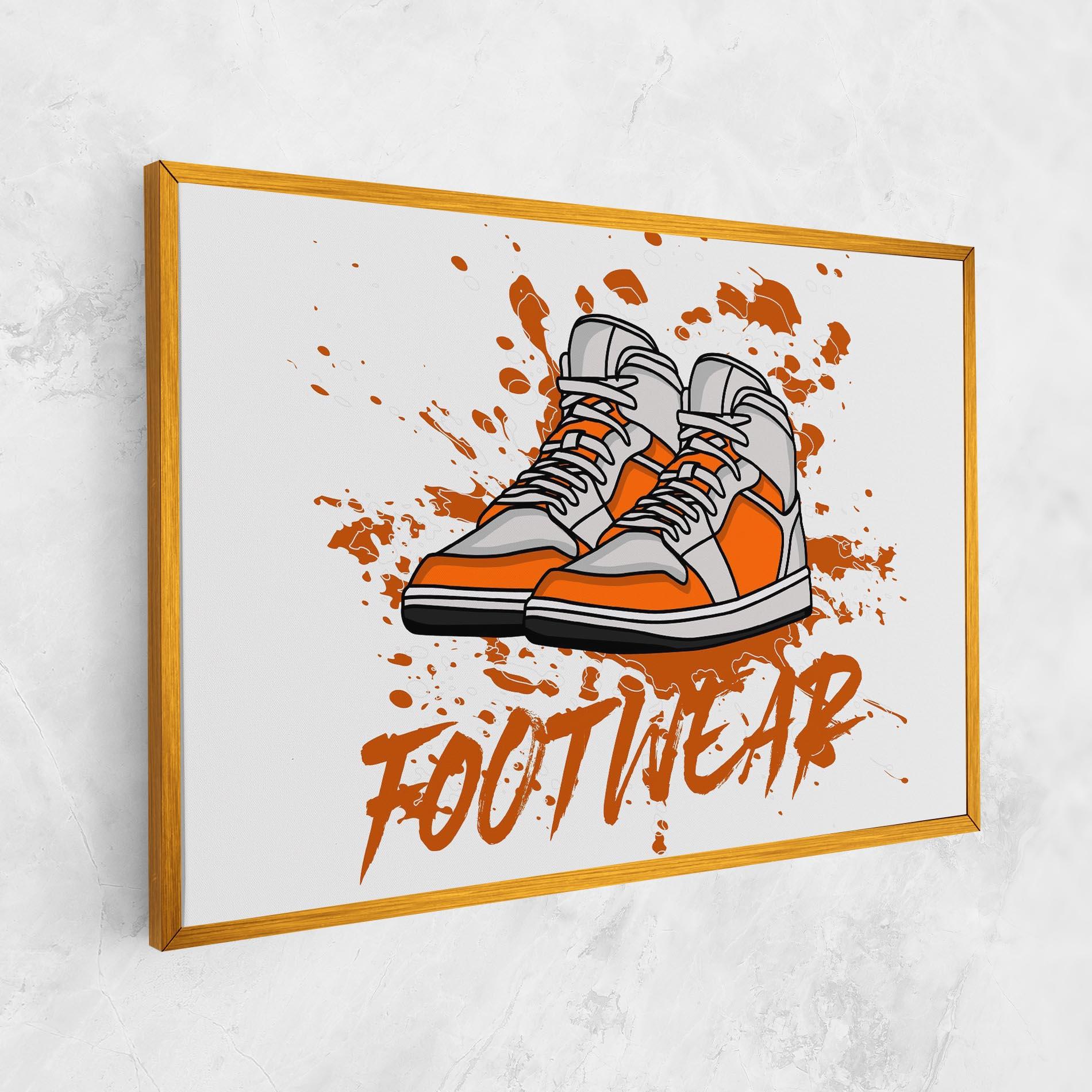 Leinwandbild Orange Footwear mockup 1