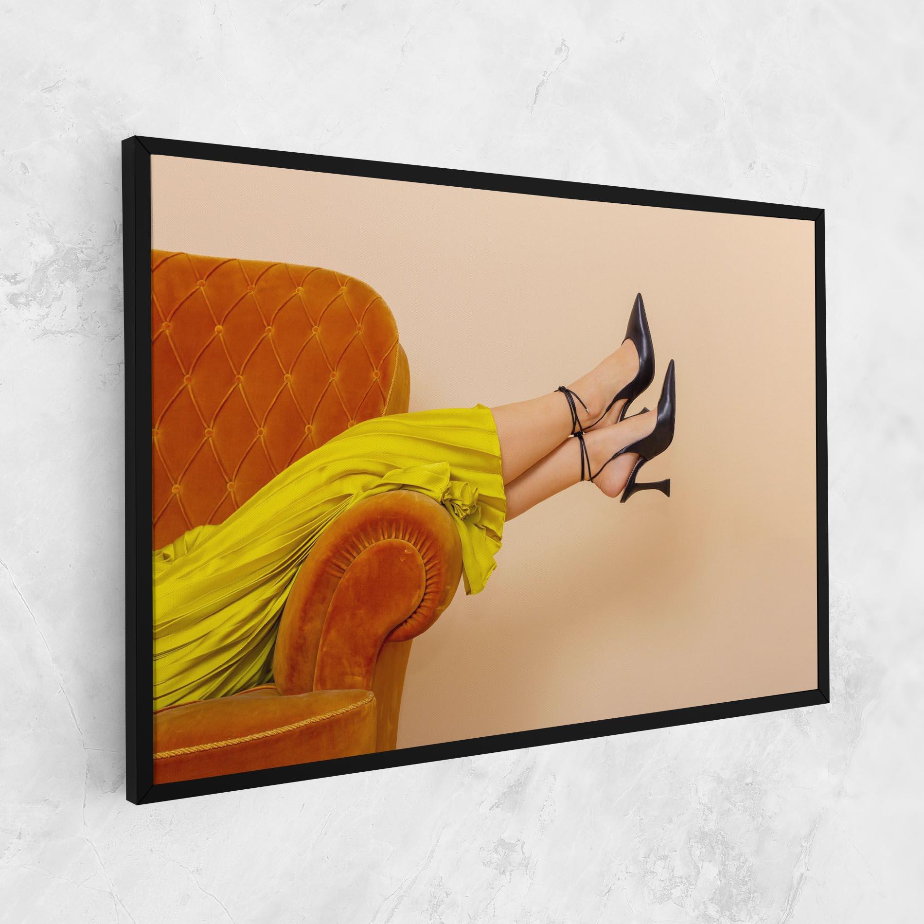 Leinwandbild Black Heals On Cream mockup 1