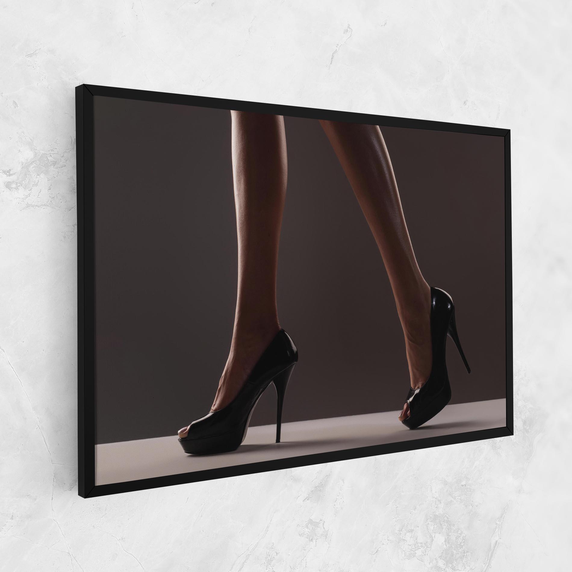 Leinwandbild Black High Heels mockup 1