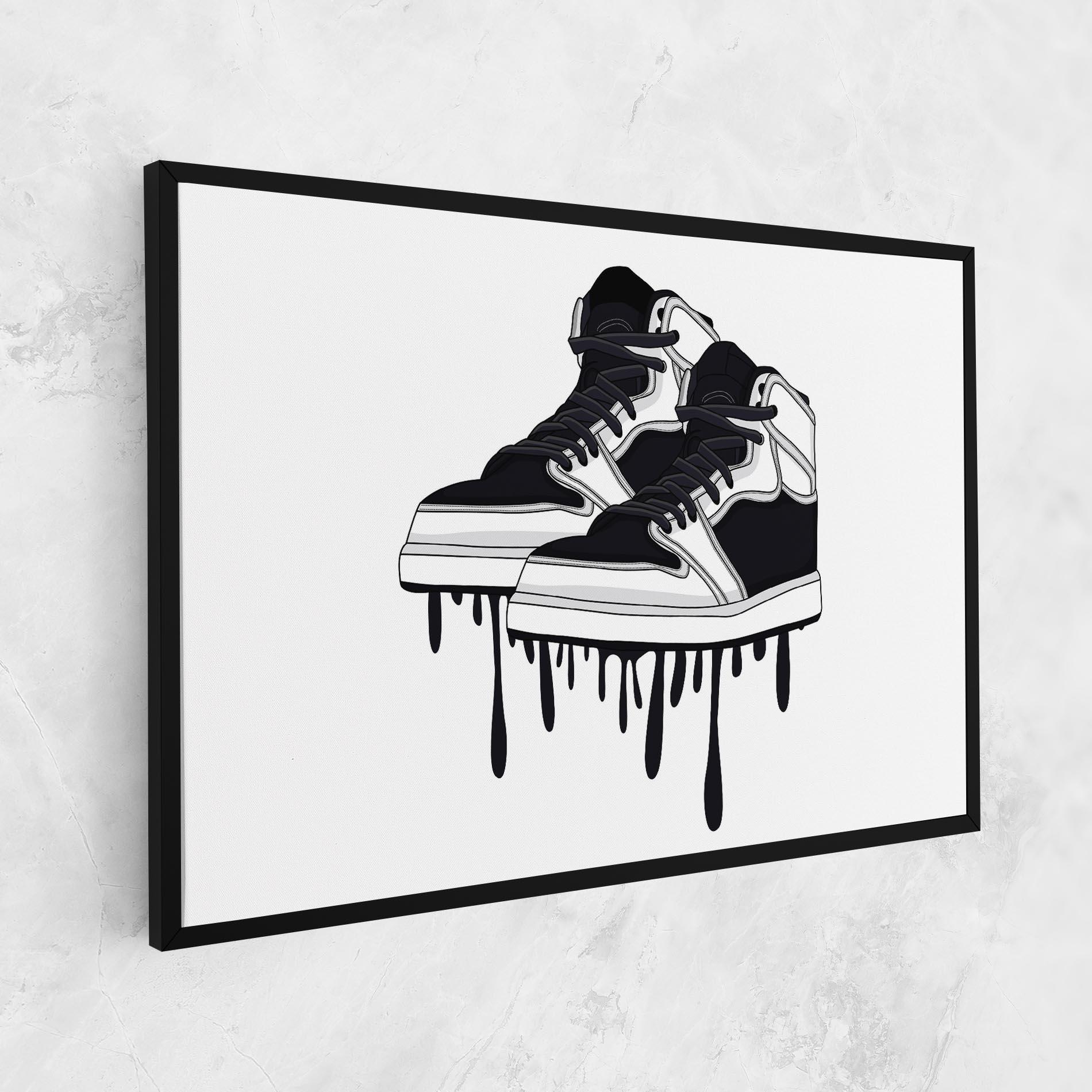 Leinwandbild Black White Shoes mockup 1