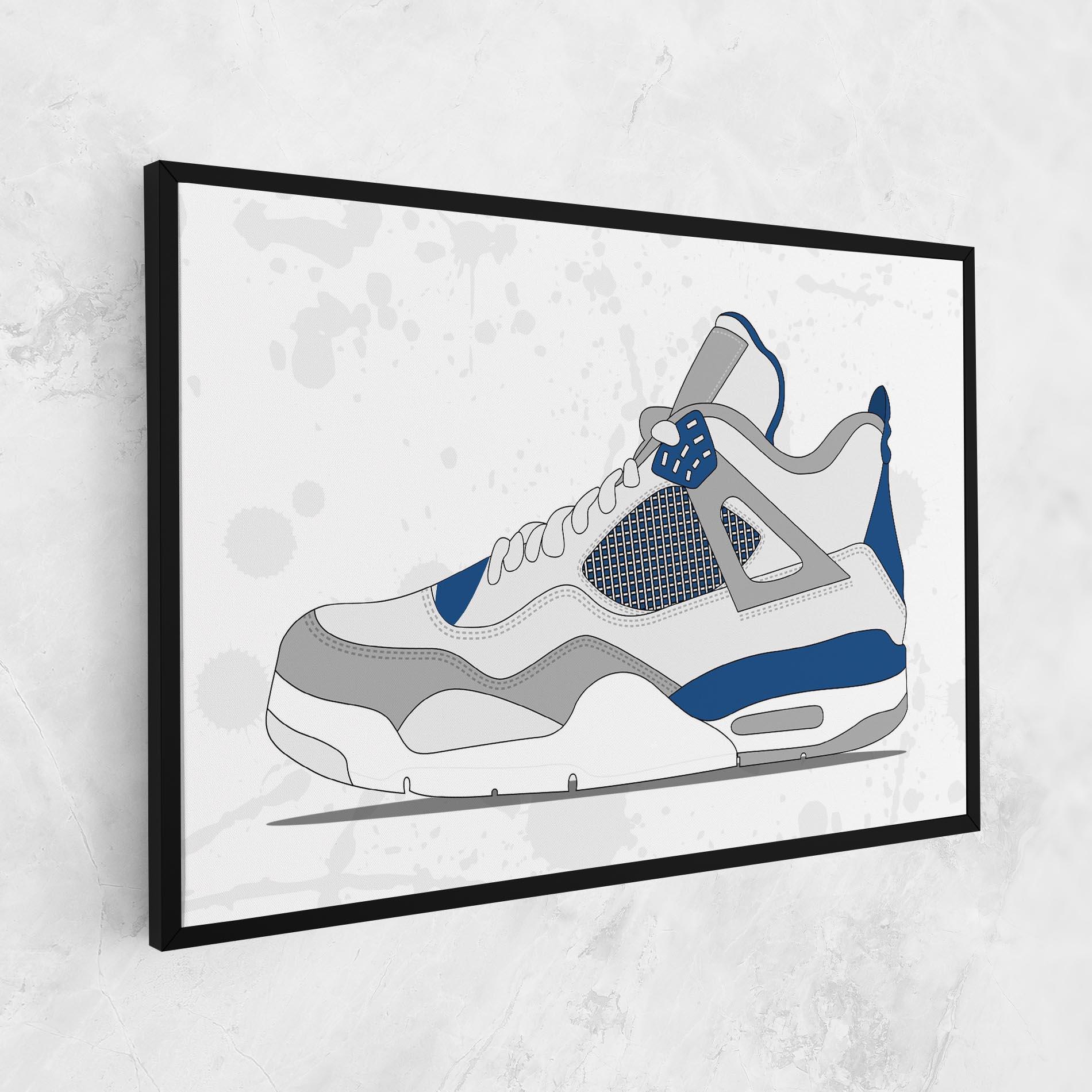 Leinwandbild Blue Grey Sneakers mockup 1