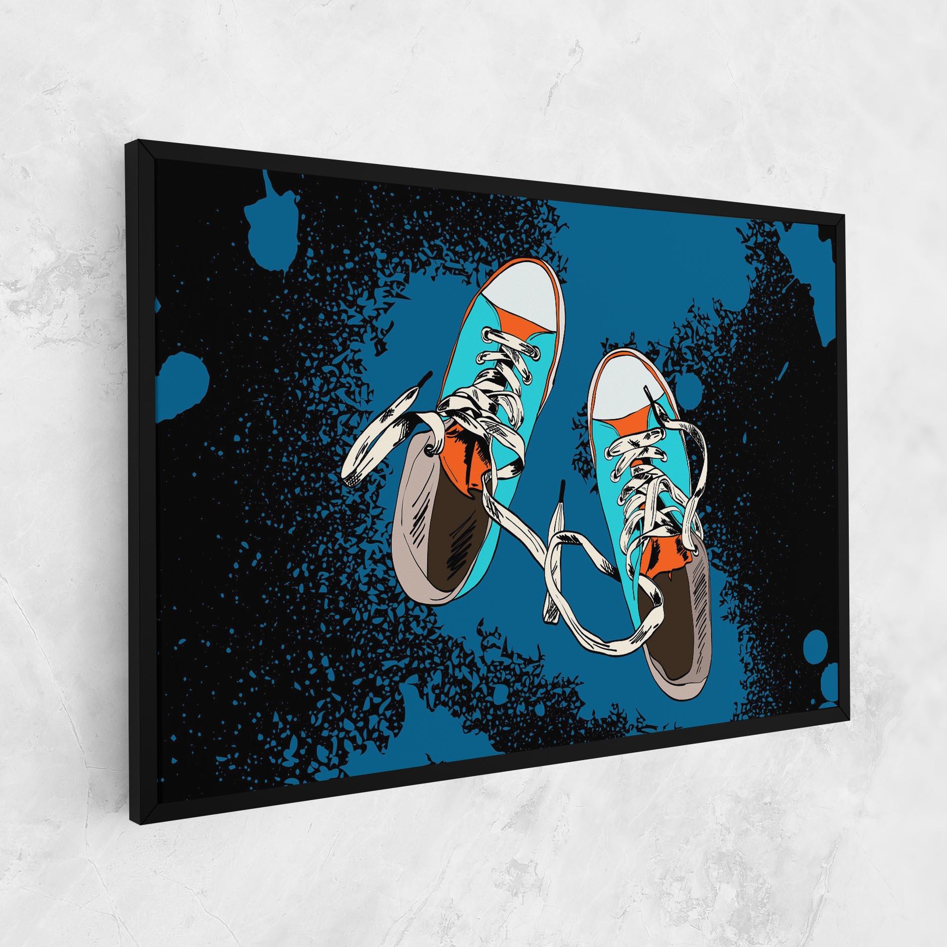 Leinwandbild Blue Shoes Splash mockup 1