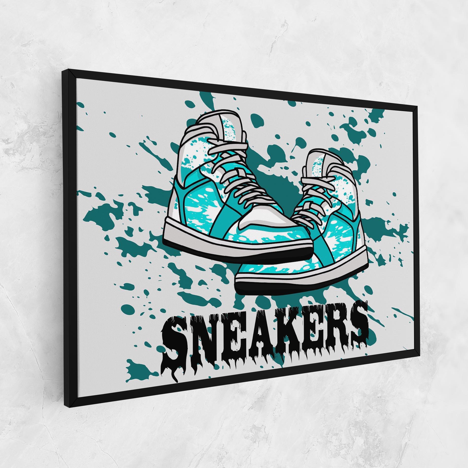 Leinwandbild Light Blue Sneakers mockup 1
