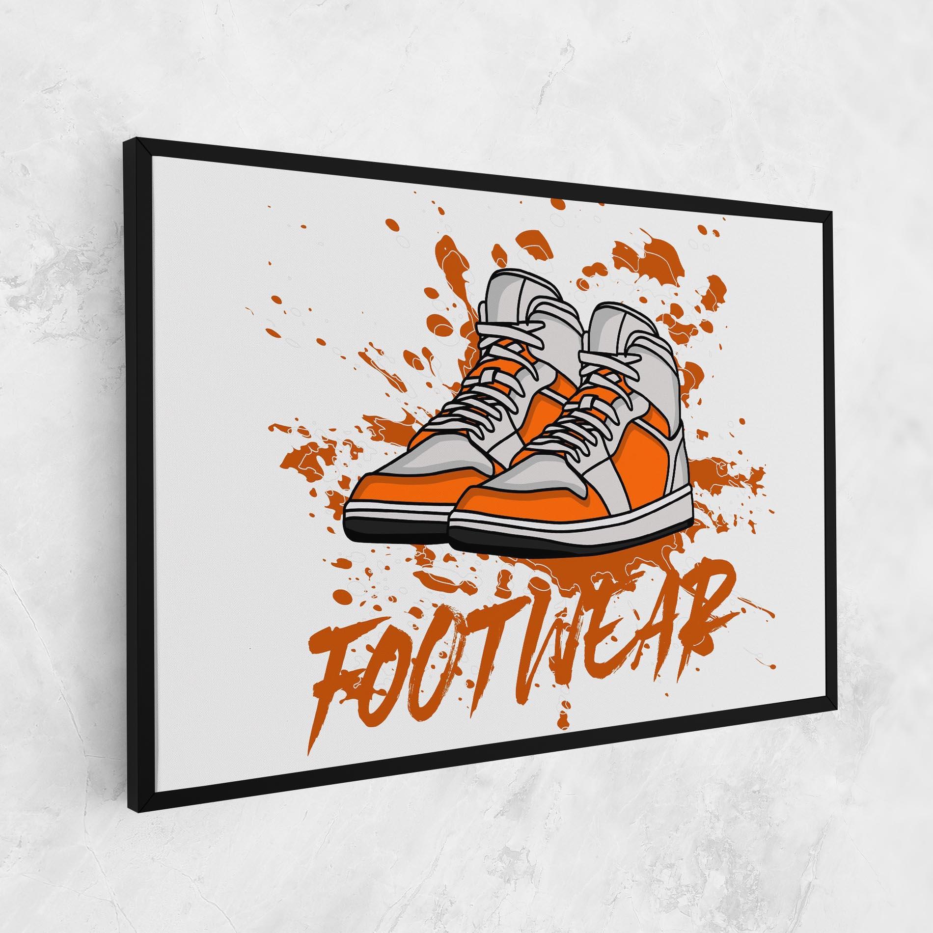 Leinwandbild Orange Footwear mockup 1