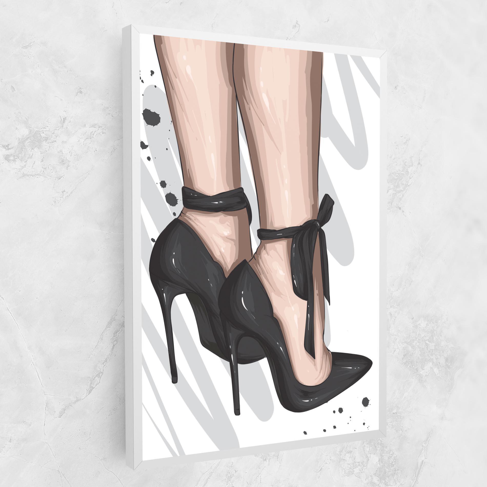Leinwandbild Black Woman Shoes mockup 1