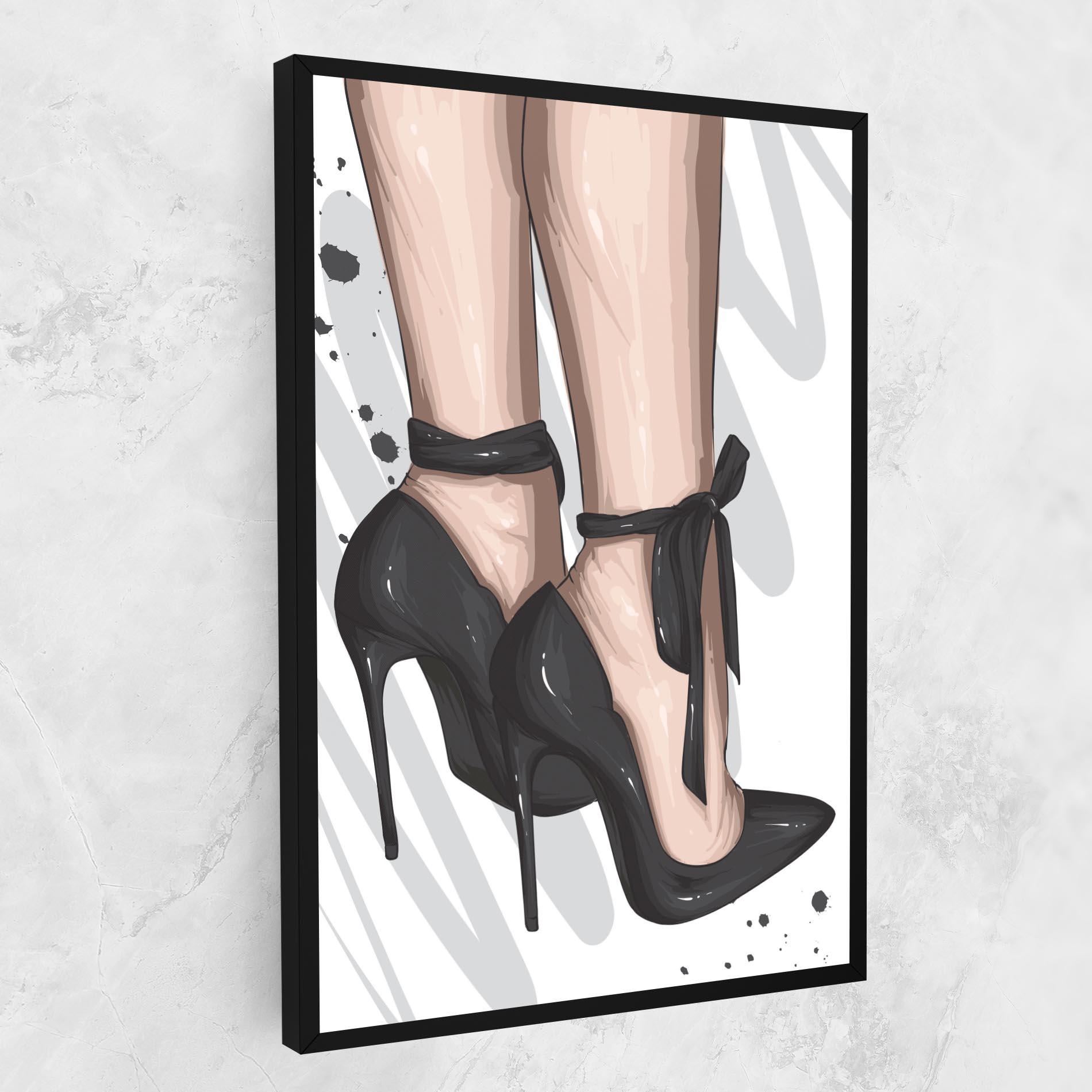 Leinwandbild Black Woman Shoes mockup 1
