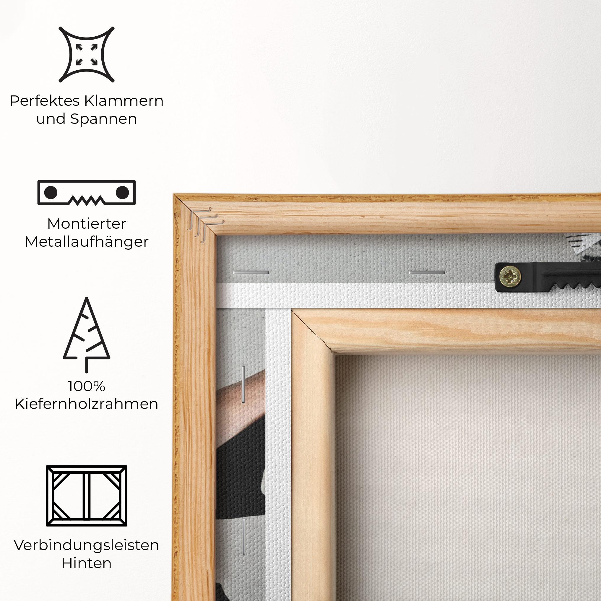 Leinwandbild Black Shoes Holding Coffee mockup 5