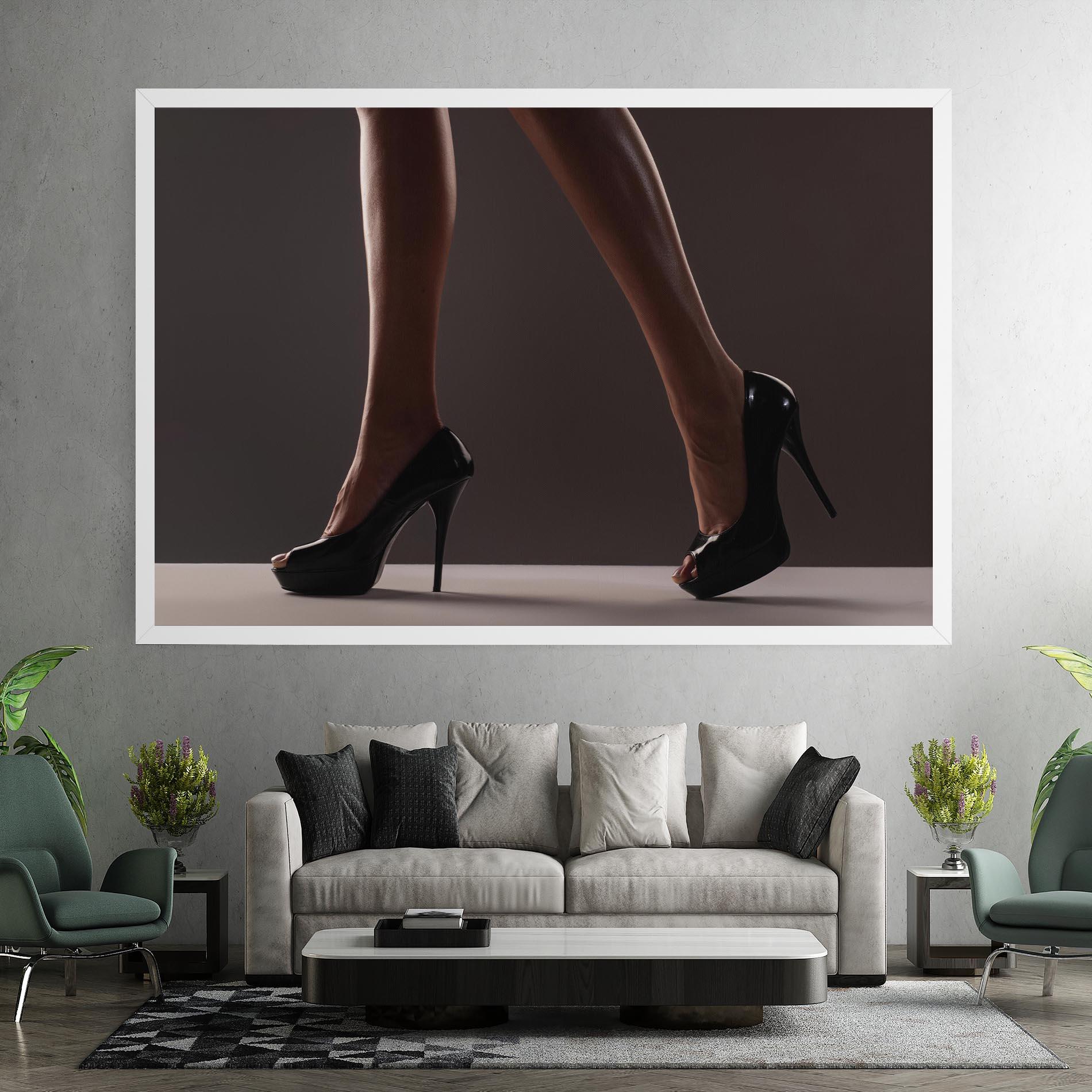 Leinwandbild Black High Heels mockup 7