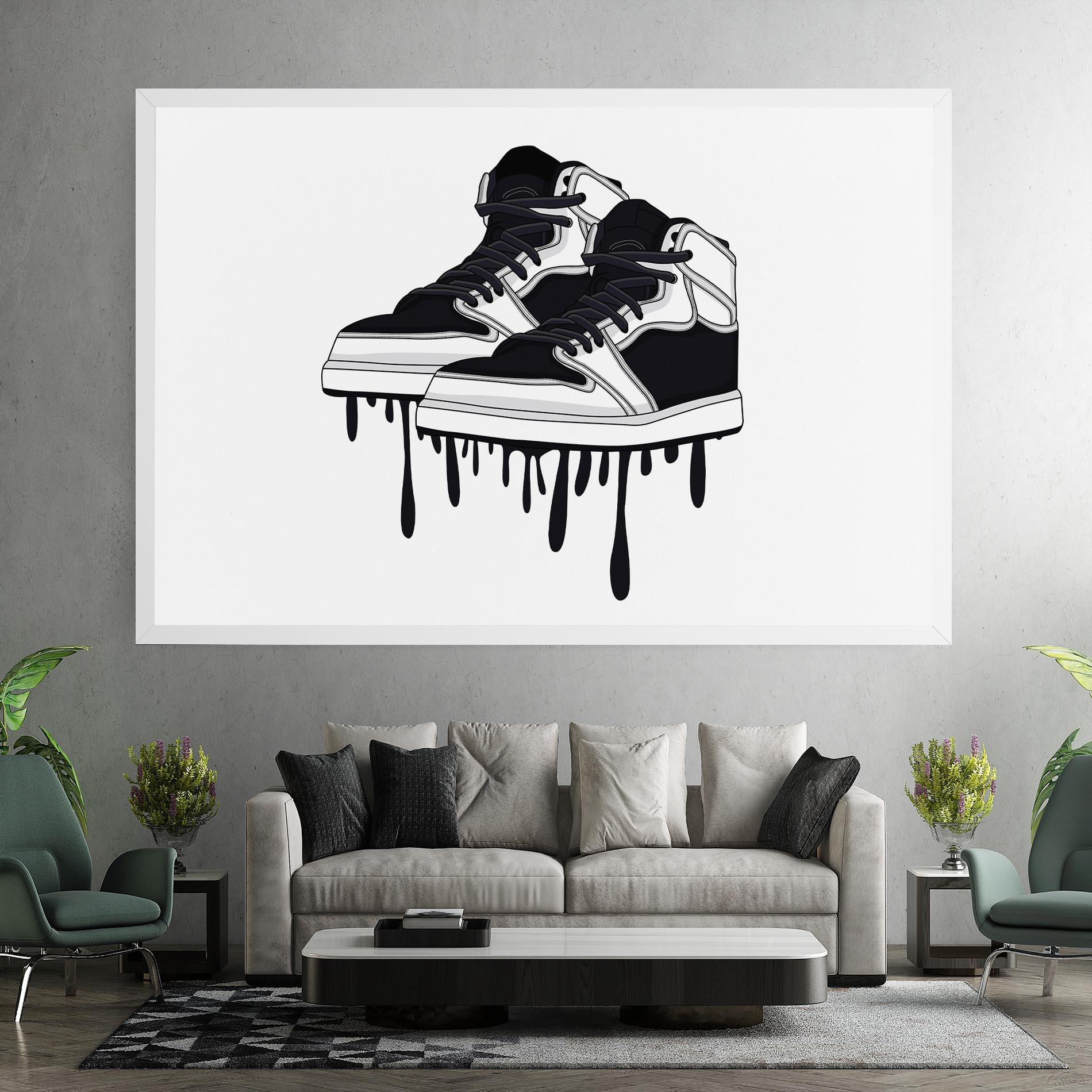 Leinwandbild Black White Shoes mockup 7