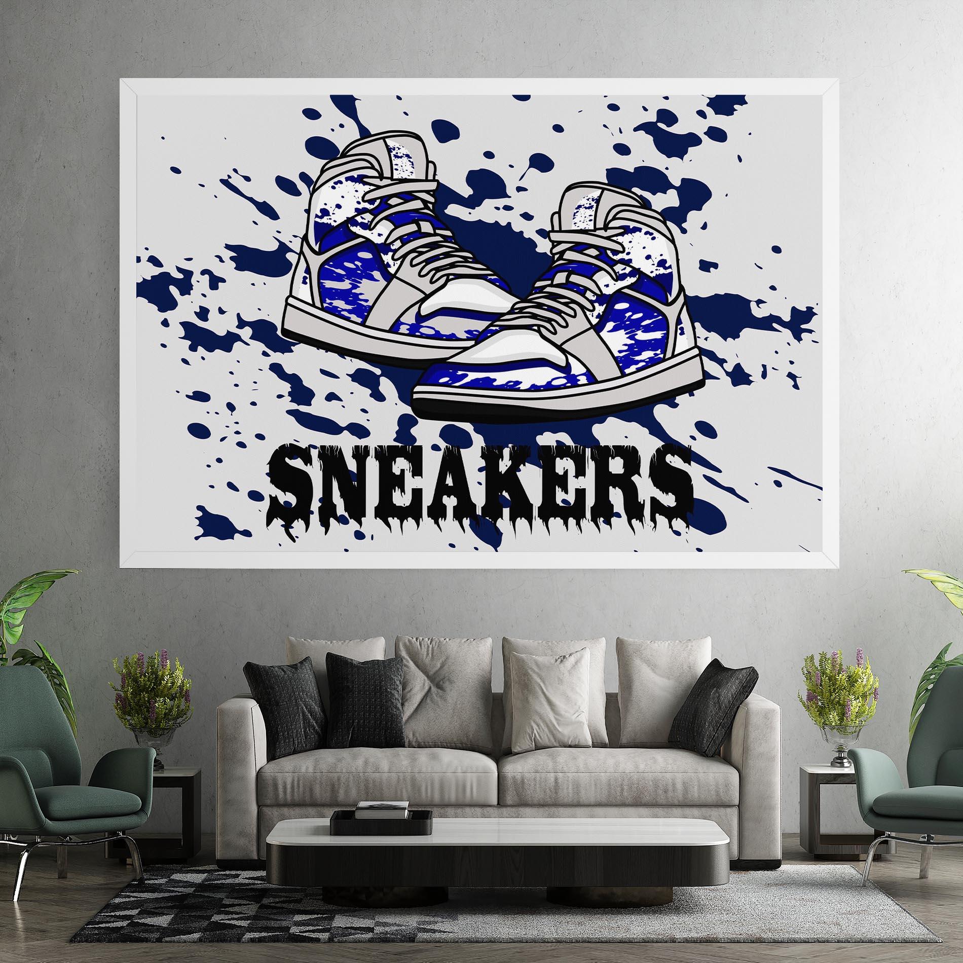 Leinwandbild Dark Blue Sneakers mockup 7