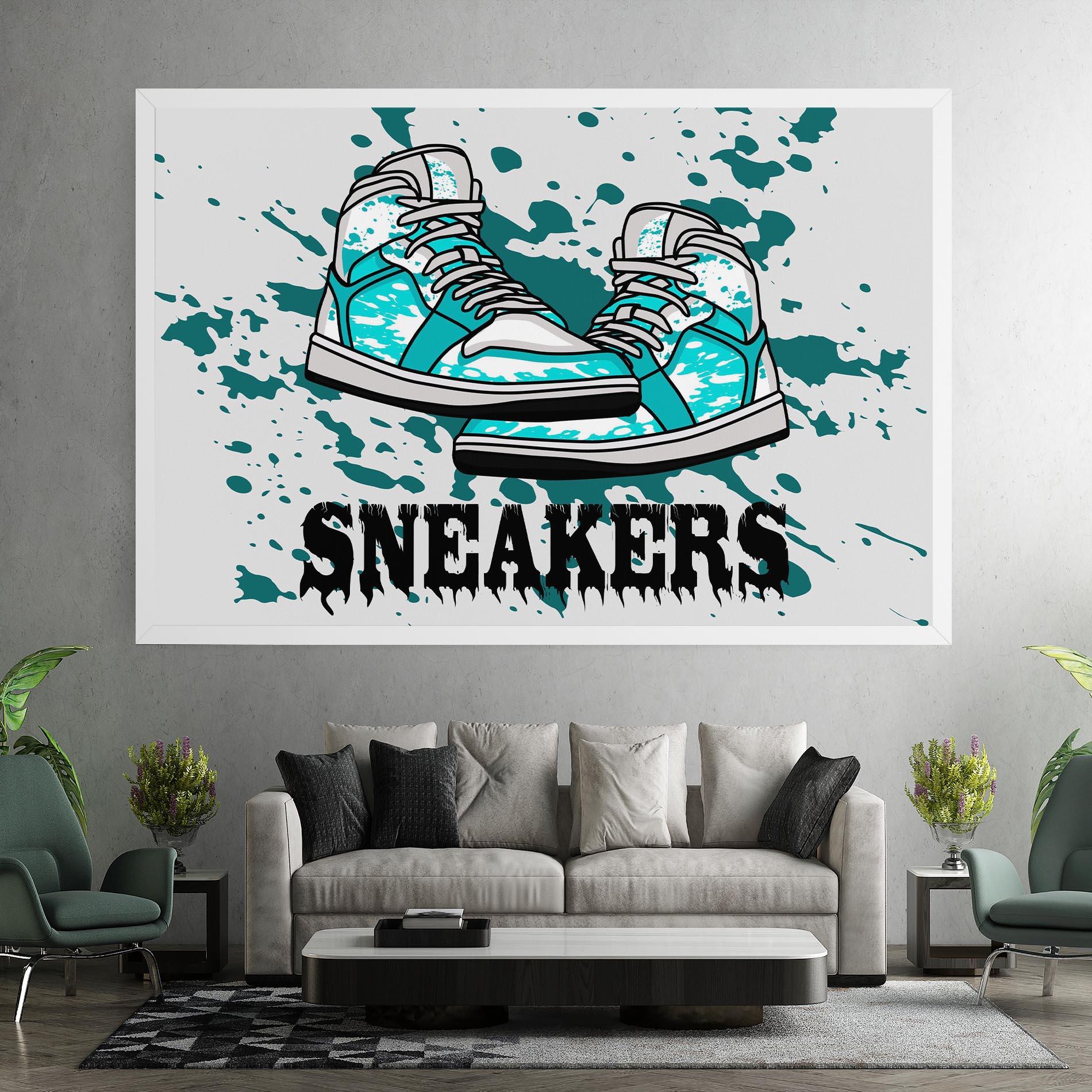 Leinwandbild Light Blue Sneakers mockup 7