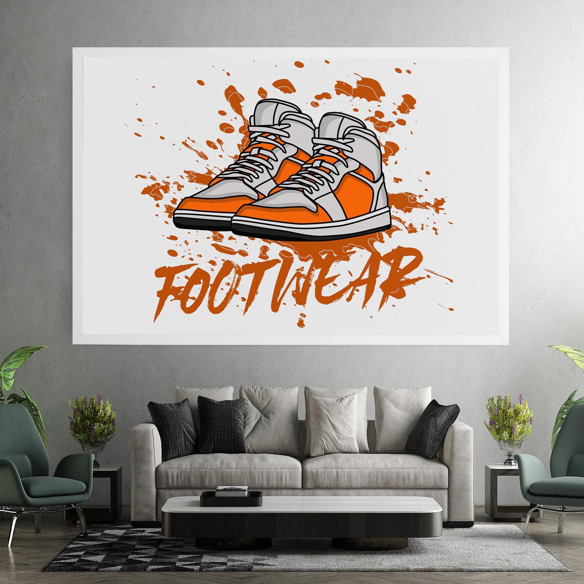 Leinwandbild Orange Footwear mockup 7