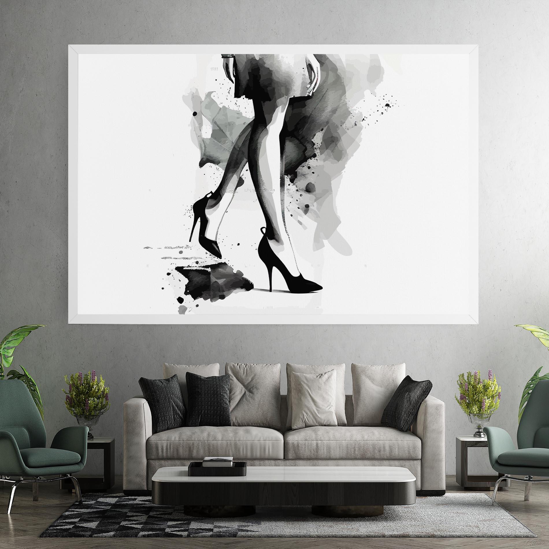 Leinwandbild Watercolor Shoes mockup 7