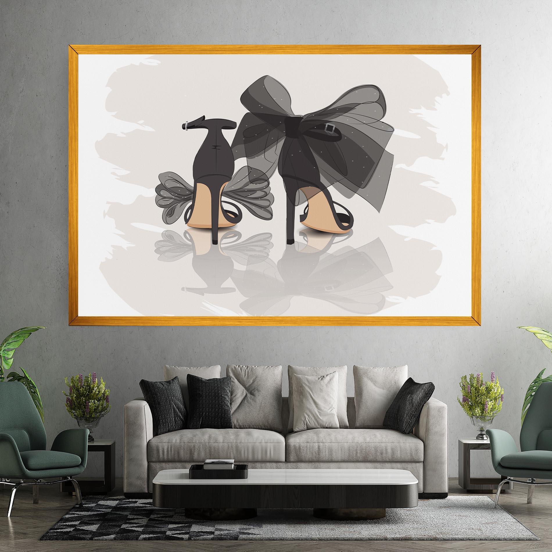Leinwandbild Black Bow Heels mockup 7