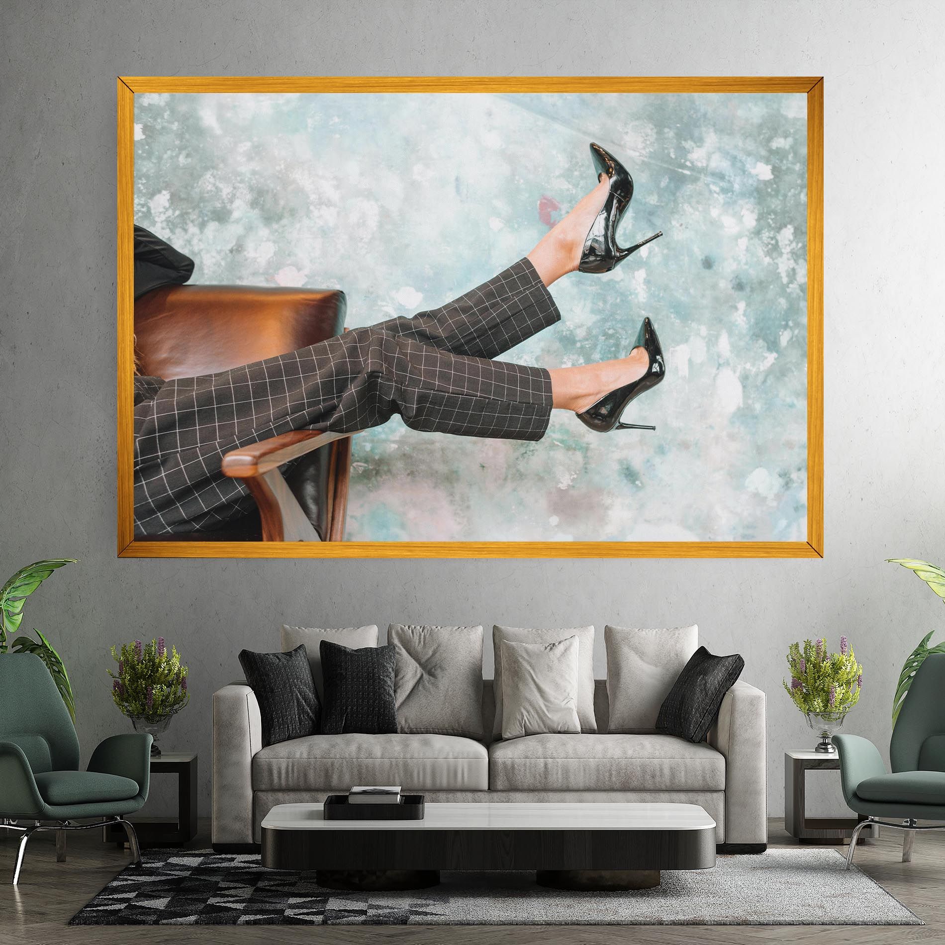 Black Shoes On Chair mockup 7