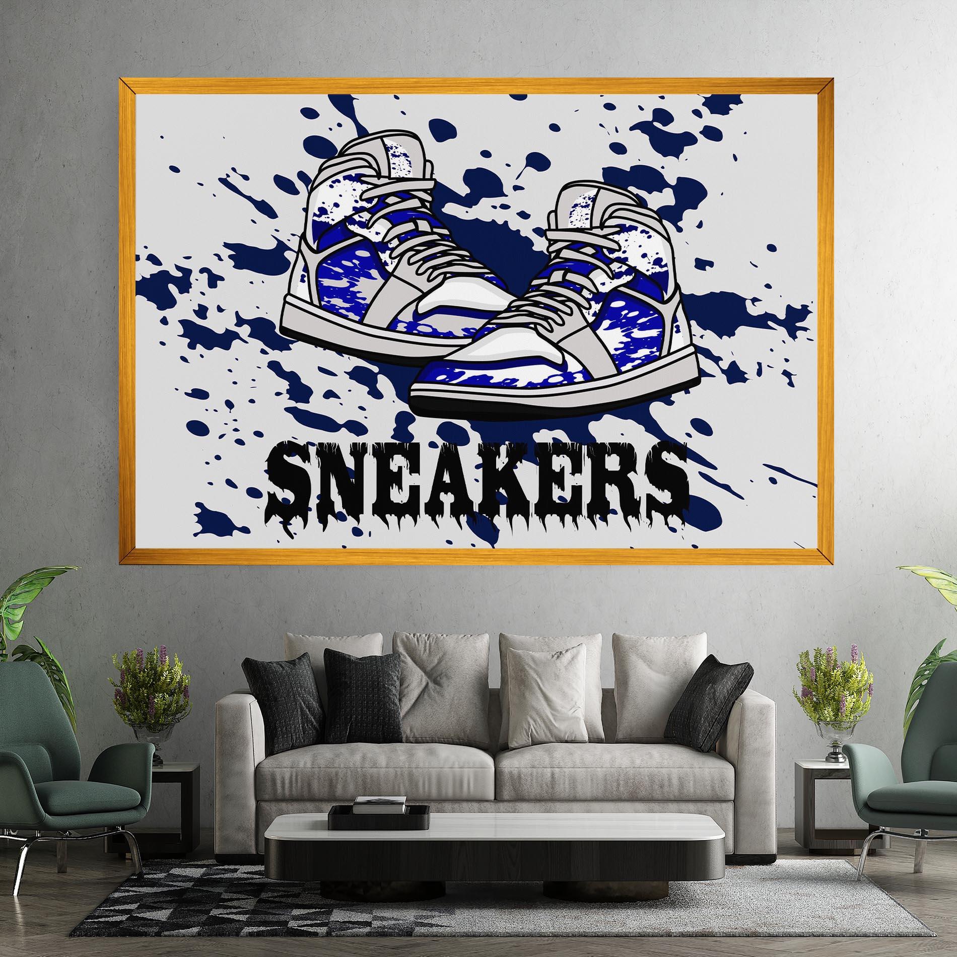 Leinwandbild Dark Blue Sneakers mockup 7