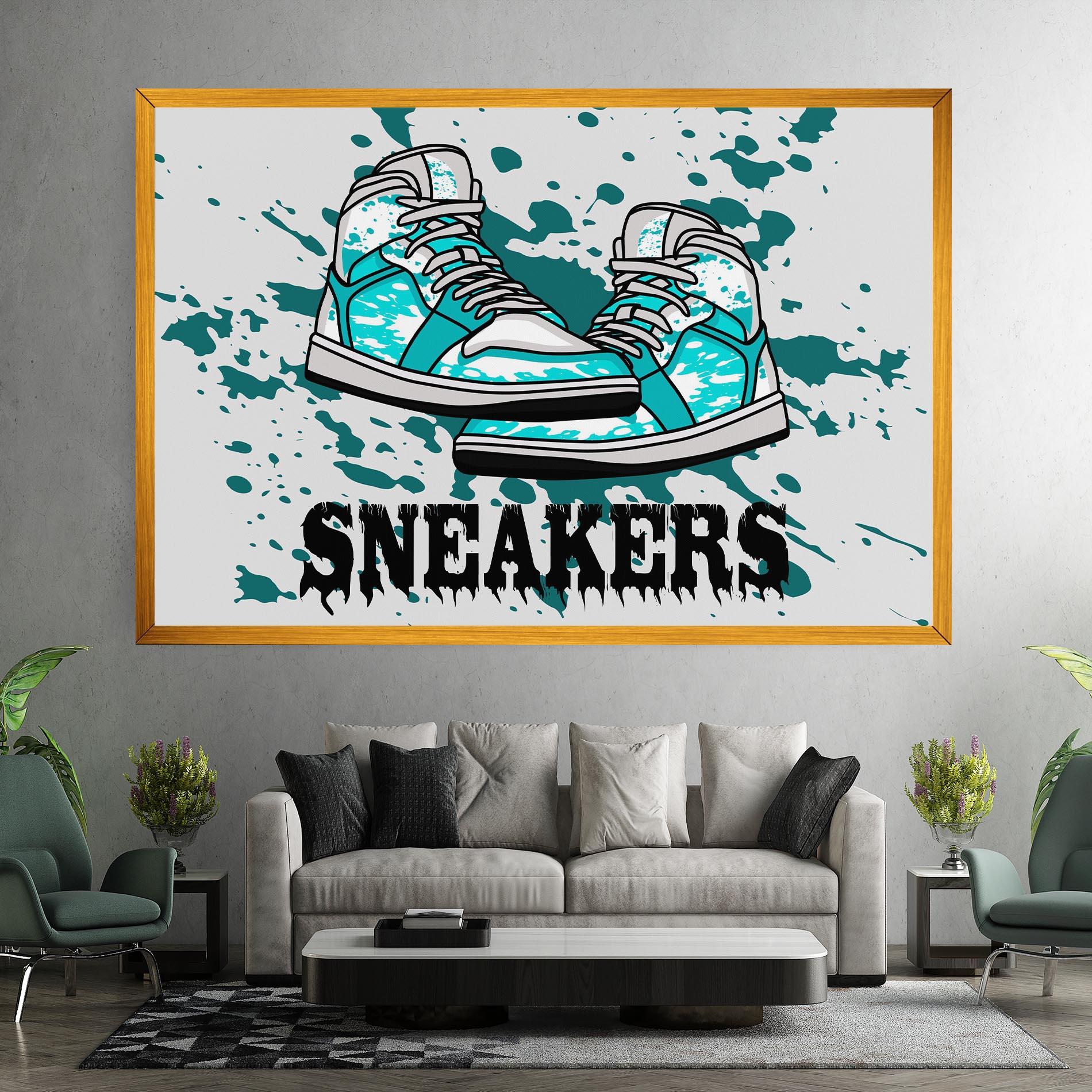 Leinwandbild Light Blue Sneakers mockup 7