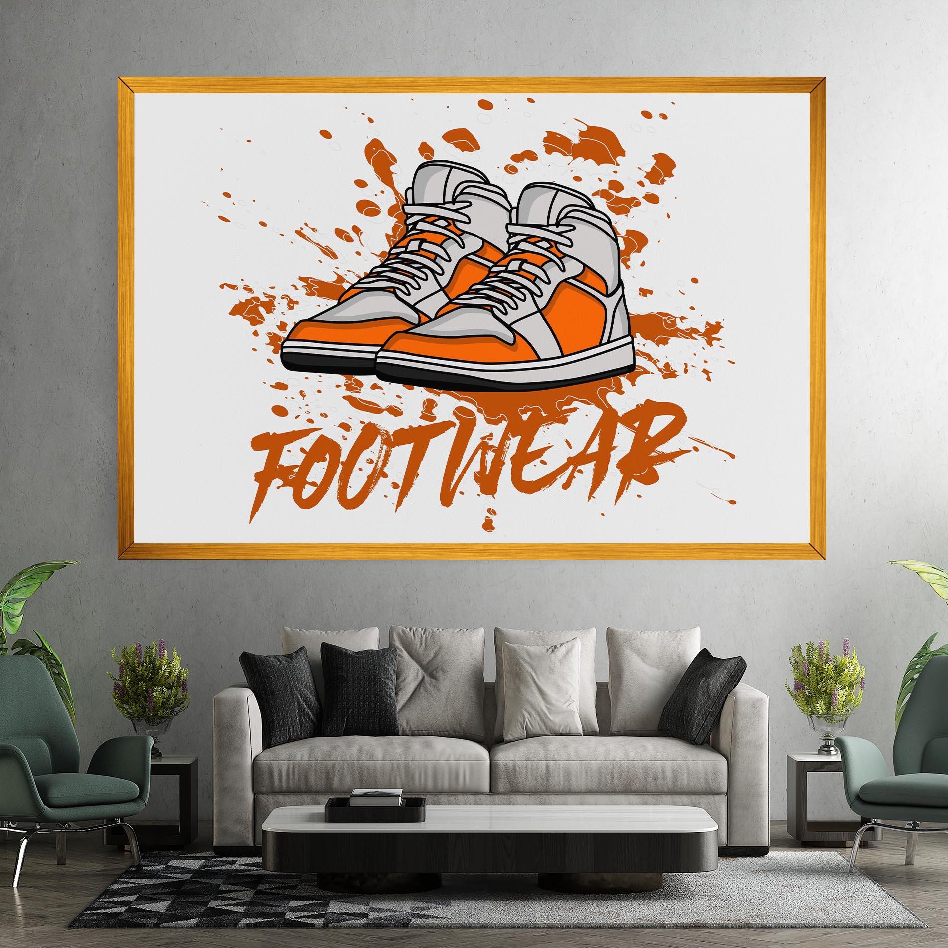 Leinwandbild Orange Footwear mockup 7