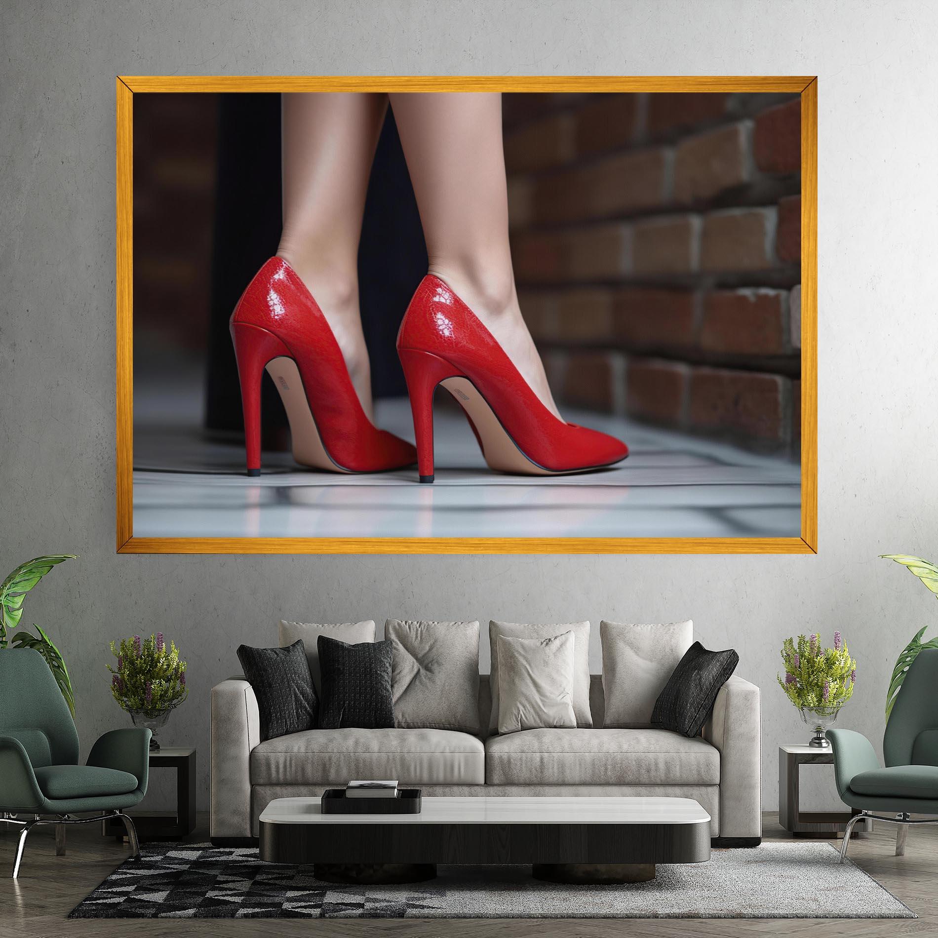 Leinwandbild Sexy Red Heels mockup 7