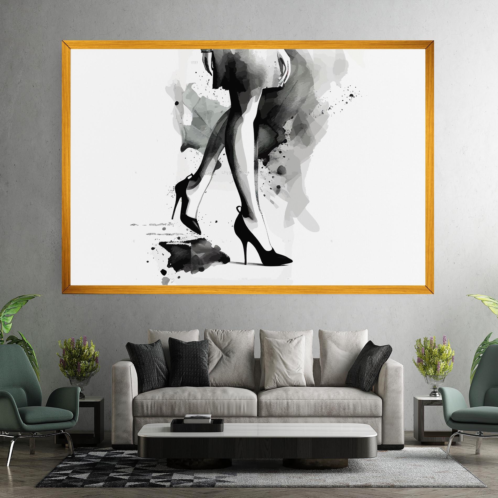 Leinwandbild Watercolor Shoes mockup 7