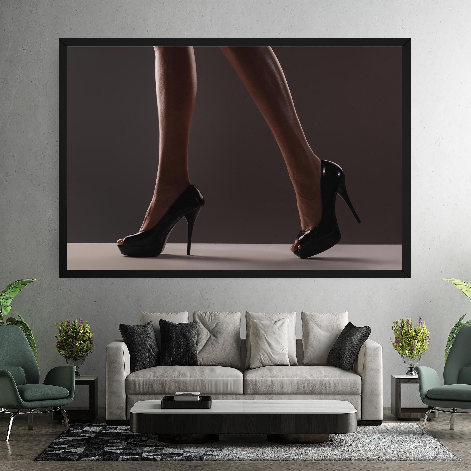 Leinwandbild Black High Heels mockup 7