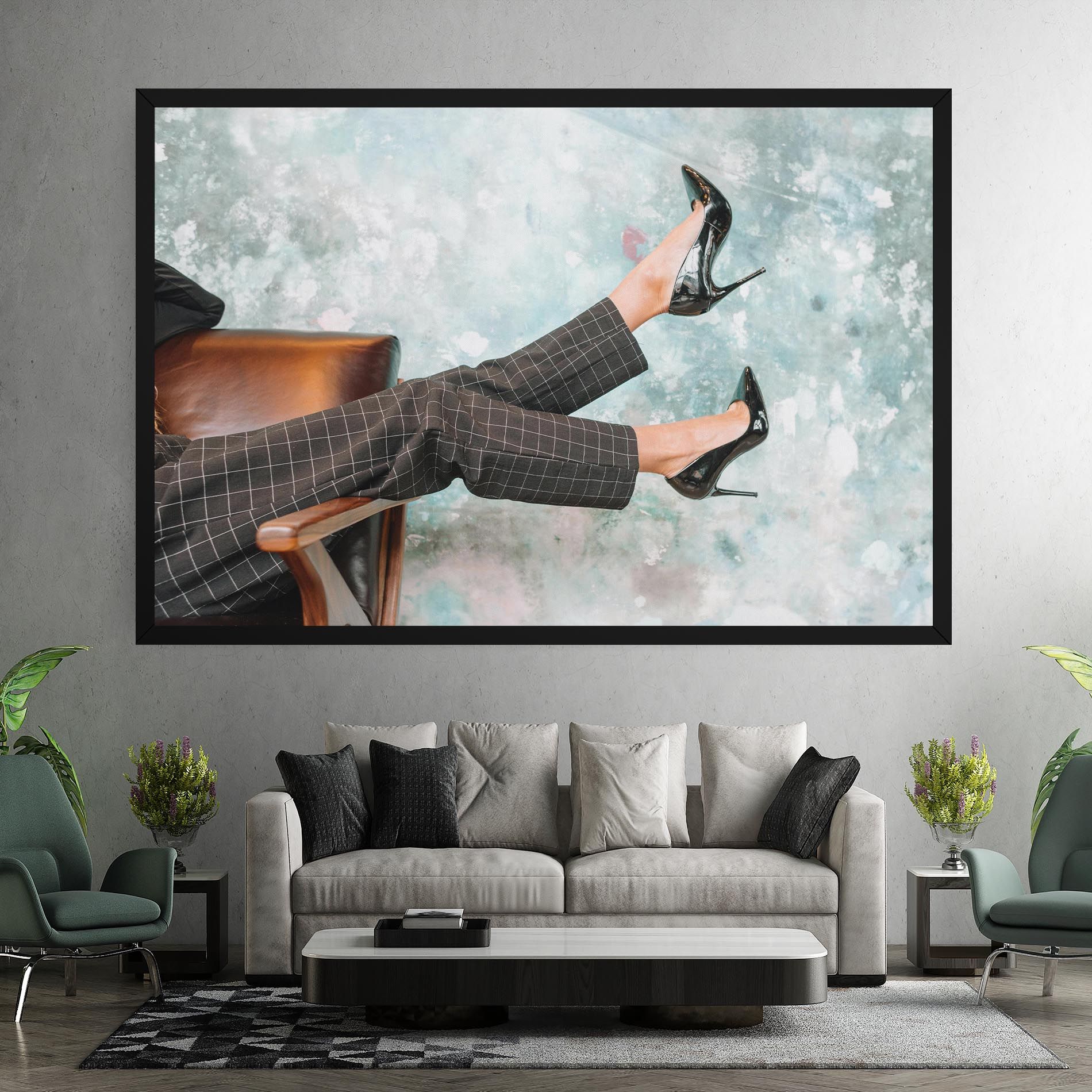 Black Shoes On Chair mockup 7